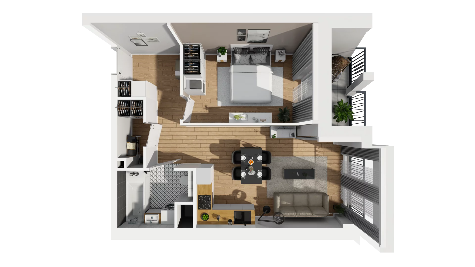 2 pokoje, mieszkanie 48,28 m², piętro 4, oferta nr A/100, Esencja, Gdańsk, Śródmieście, Dolne Miasto, ul. Kamienna Grobla / Jałmużnicza