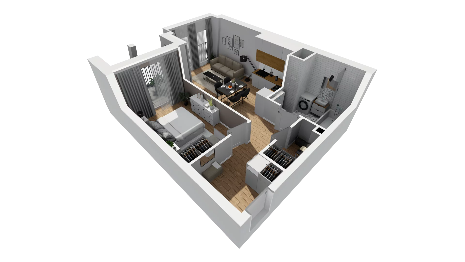 2 pokoje, mieszkanie 48,28 m², piętro 4, oferta nr A/100, Esencja, Gdańsk, Śródmieście, Dolne Miasto, ul. Kamienna Grobla / Jałmużnicza