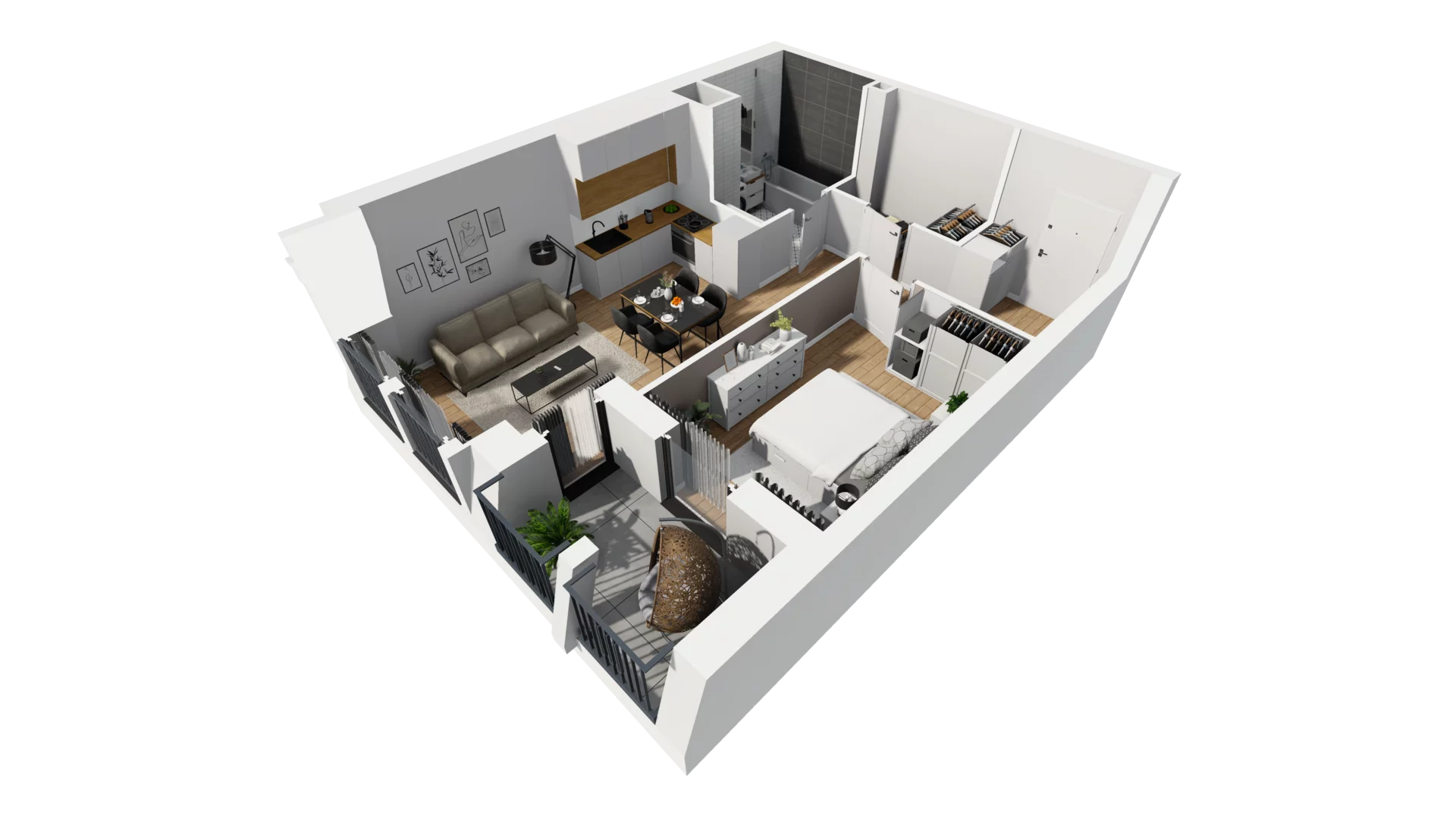 2 pokoje, mieszkanie 48,28 m², piętro 4, oferta nr A/100, Esencja, Gdańsk, Śródmieście, Dolne Miasto, ul. Kamienna Grobla / Jałmużnicza