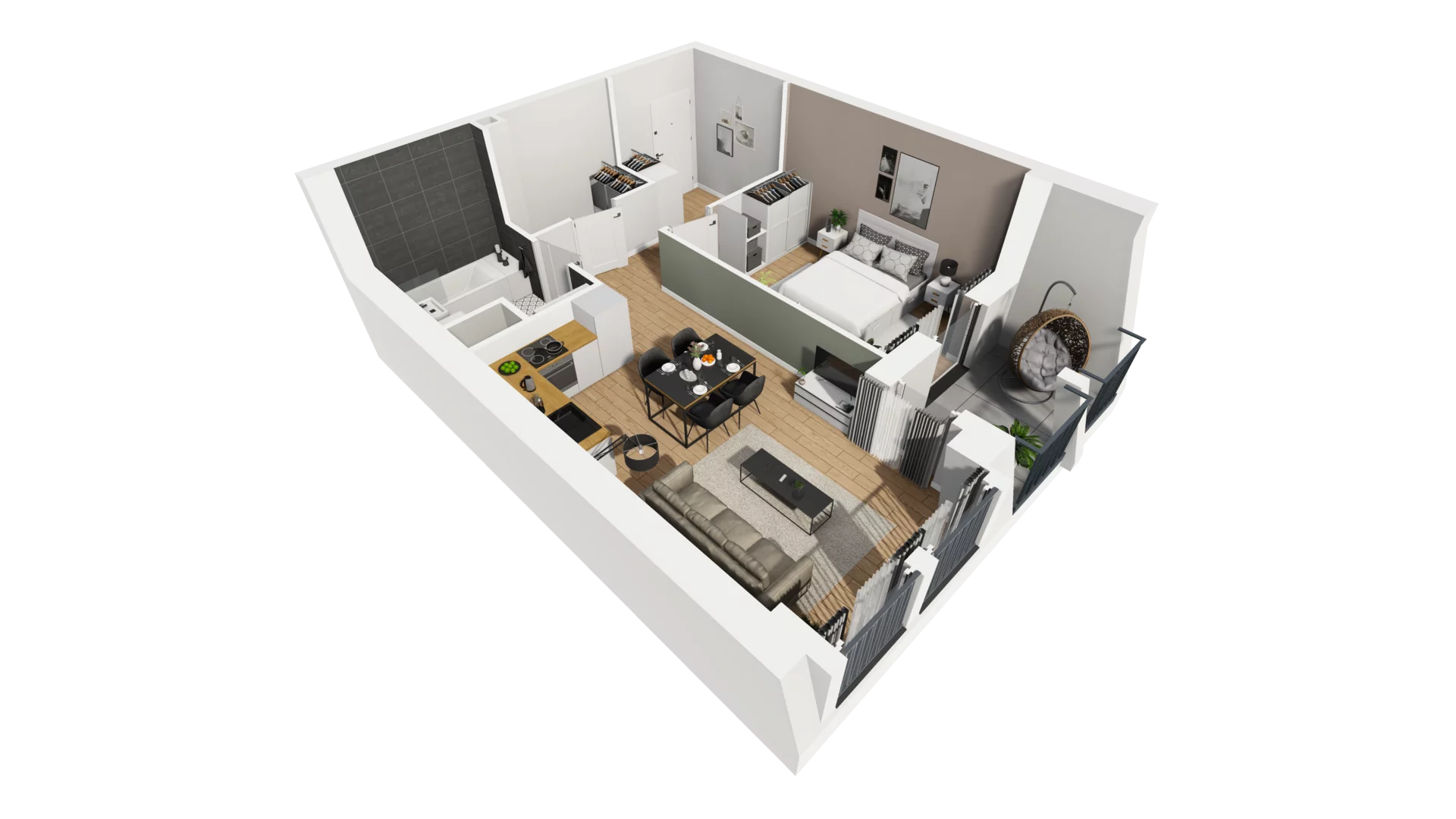 2 pokoje, mieszkanie 48,28 m², piętro 4, oferta nr A/100, Esencja, Gdańsk, Śródmieście, Dolne Miasto, ul. Kamienna Grobla / Jałmużnicza