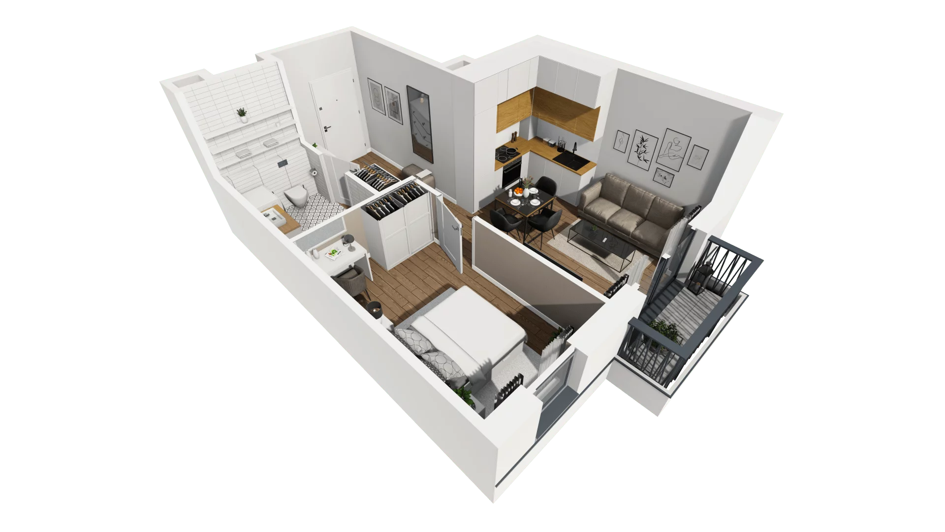 Mieszkanie 33,62 m², piętro 1, oferta nr B/23, Wzgórze Hoplity etap II, Gdańsk, Ujeścisko-Łostowice, Ujeścisko, ul. Kartuska