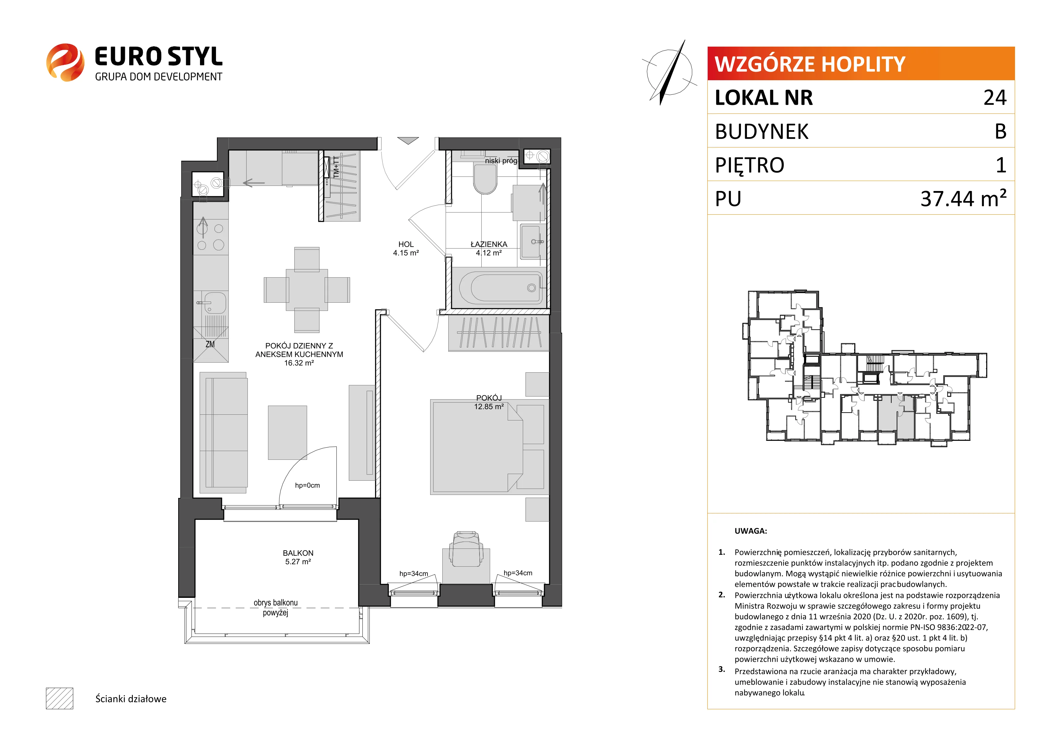 Mieszkanie 37,44 m², piętro 1, oferta nr B/24, Wzgórze Hoplity etap II, Gdańsk, Ujeścisko-Łostowice, Ujeścisko, ul. Kartuska