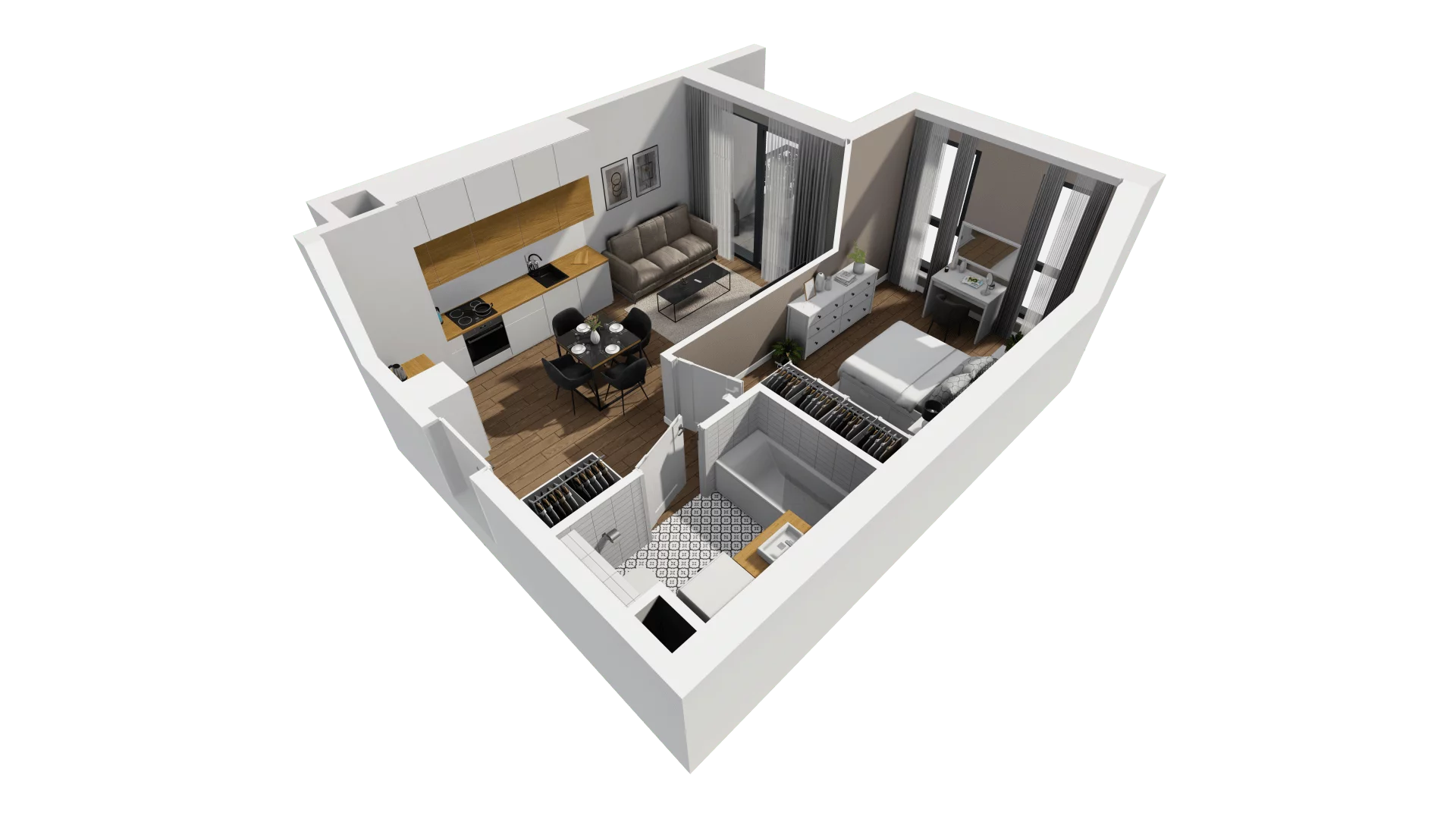 Mieszkanie 37,38 m², piętro 2, oferta nr B/31, Wzgórze Hoplity etap II, Gdańsk, Ujeścisko-Łostowice, Ujeścisko, ul. Kartuska