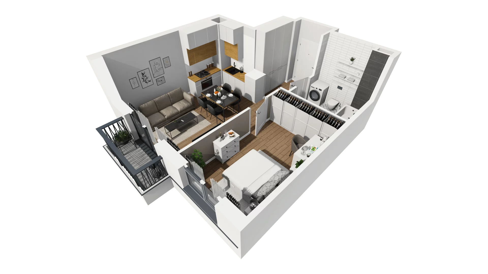 Mieszkanie 37,74 m², piętro 1, oferta nr B/6, Wzgórze Hoplity etap II, Gdańsk, Ujeścisko-Łostowice, Ujeścisko, ul. Kartuska