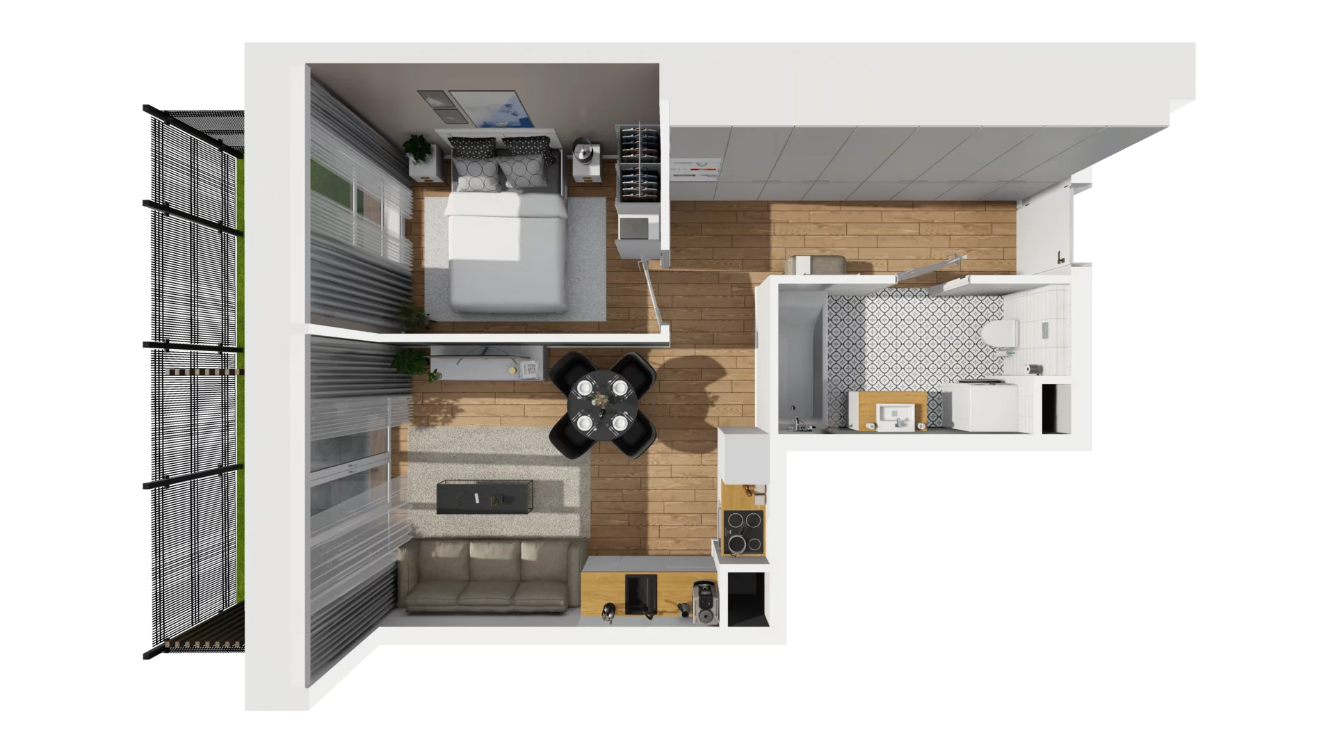 2 pokoje, mieszkanie 39,70 m², parter, oferta nr E/2, Osiedle Synteza bud. E, F, Gdańsk, Piecki-Migowo, Morena, ul. Lema