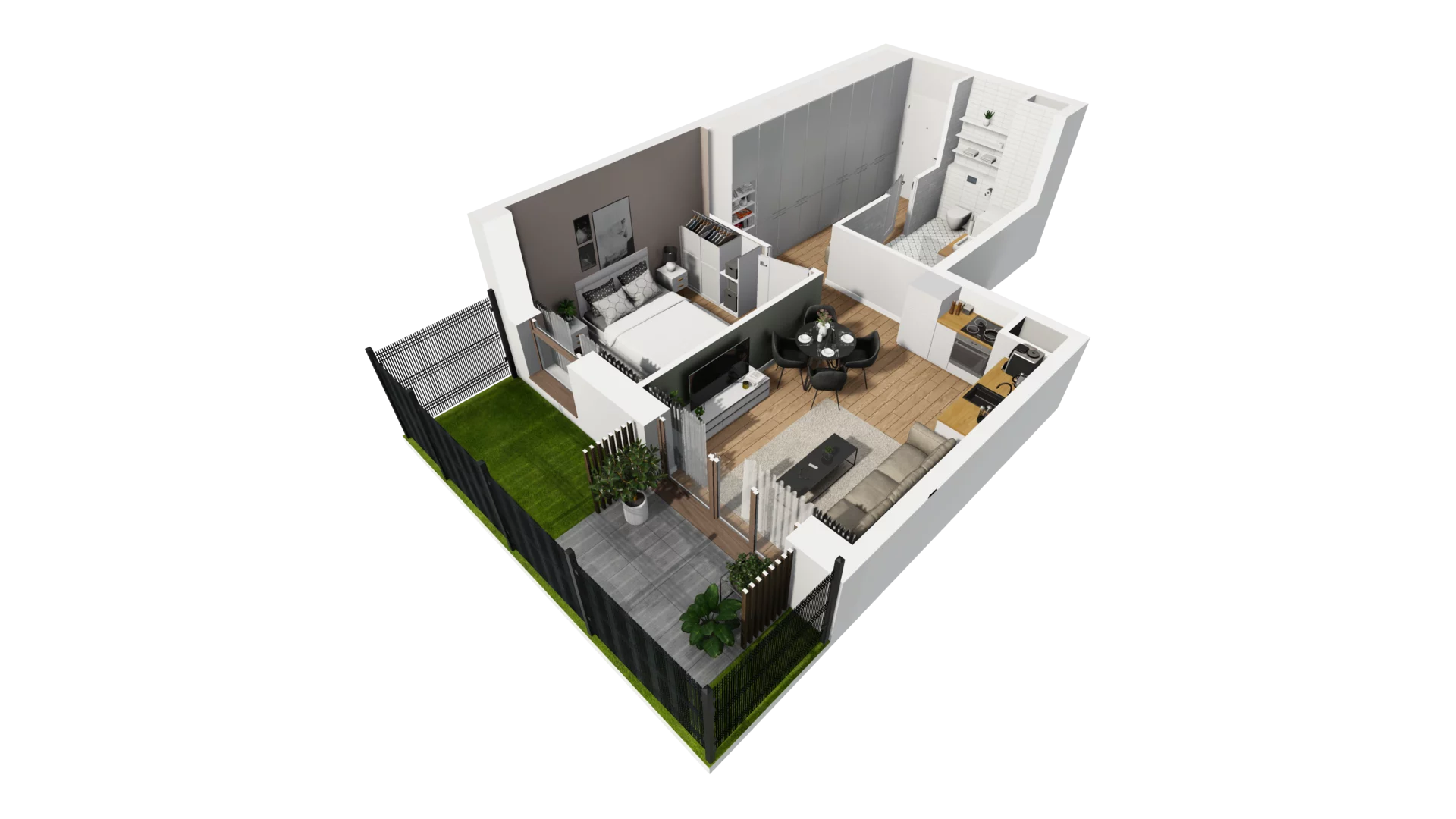 2 pokoje, mieszkanie 39,70 m², parter, oferta nr E/2, Osiedle Synteza bud. E, F, Gdańsk, Piecki-Migowo, Morena, ul. Lema