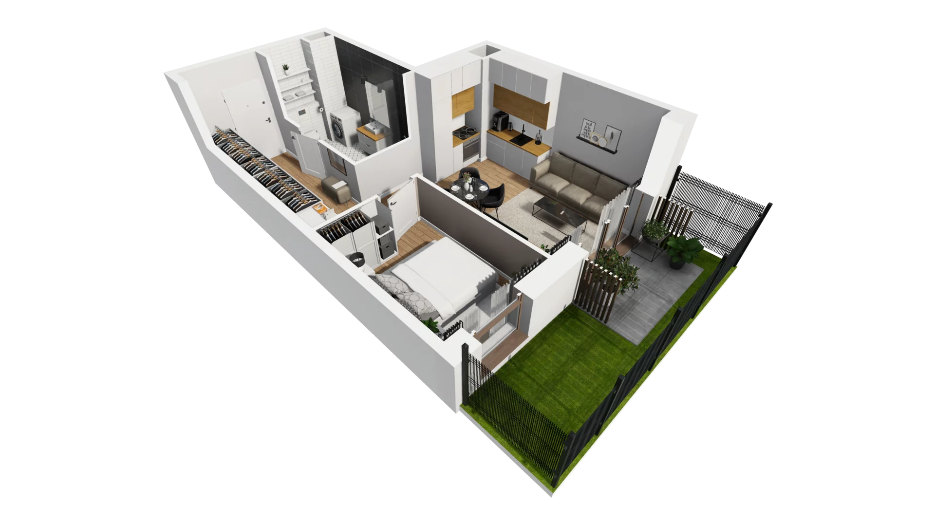 2 pokoje, mieszkanie 39,70 m², parter, oferta nr E/2, Osiedle Synteza bud. E, F, Gdańsk, Piecki-Migowo, Morena, ul. Lema