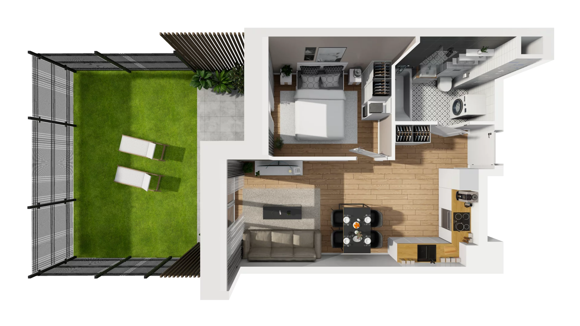 2 pokoje, mieszkanie 36,75 m², parter, oferta nr E/6, Osiedle Synteza bud. E, F, Gdańsk, Piecki-Migowo, Morena, ul. Lema