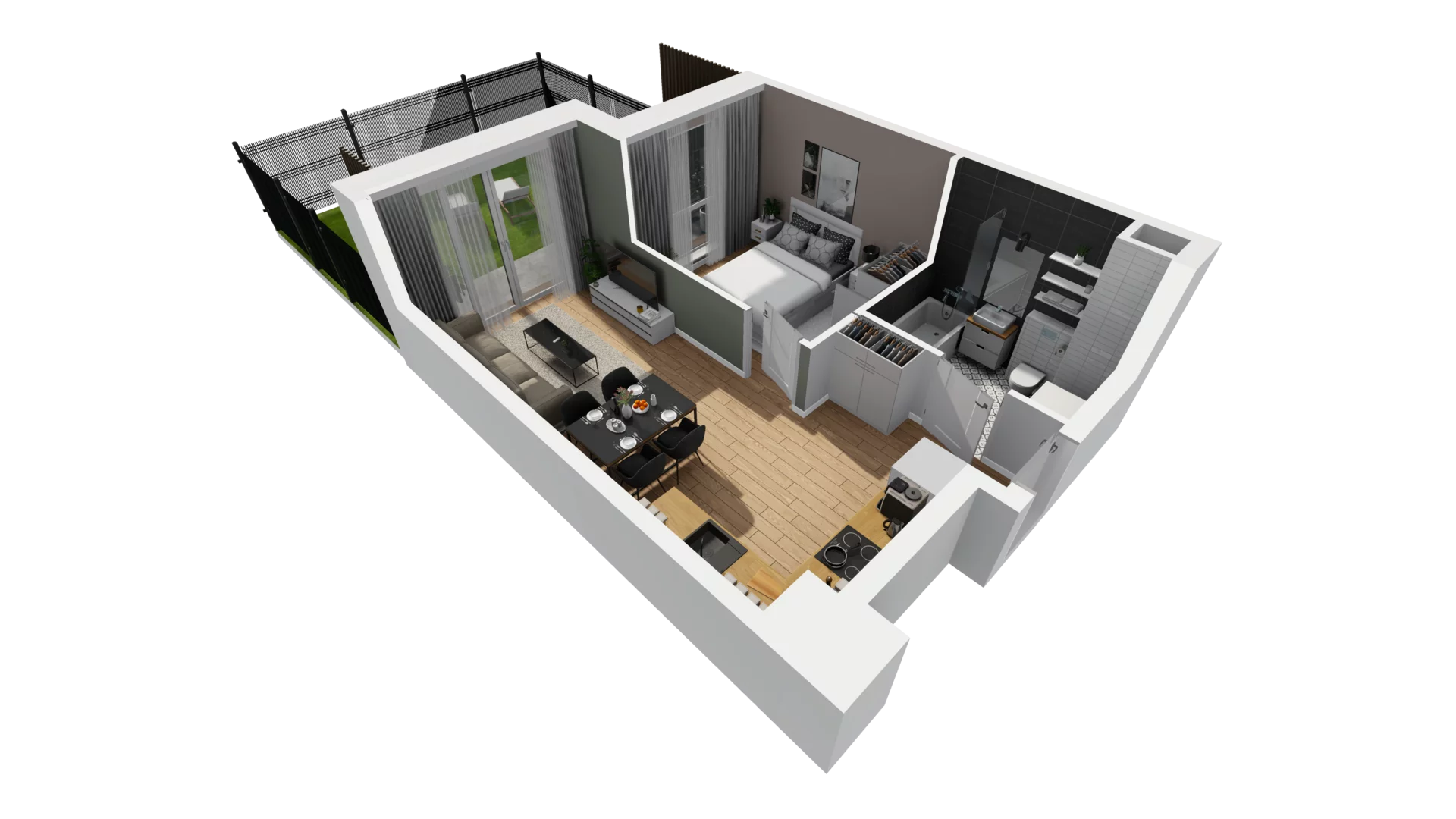 2 pokoje, mieszkanie 36,75 m², parter, oferta nr E/6, Osiedle Synteza bud. E, F, Gdańsk, Piecki-Migowo, Morena, ul. Lema