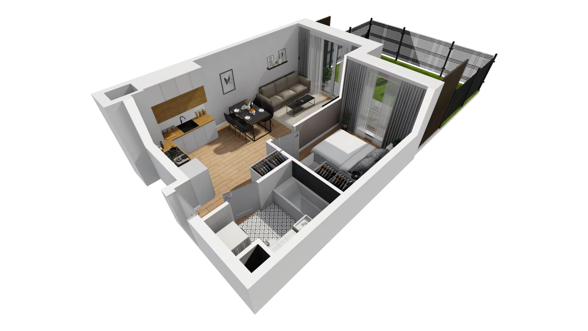 2 pokoje, mieszkanie 36,75 m², parter, oferta nr E/6, Osiedle Synteza bud. E, F, Gdańsk, Piecki-Migowo, Morena, ul. Lema