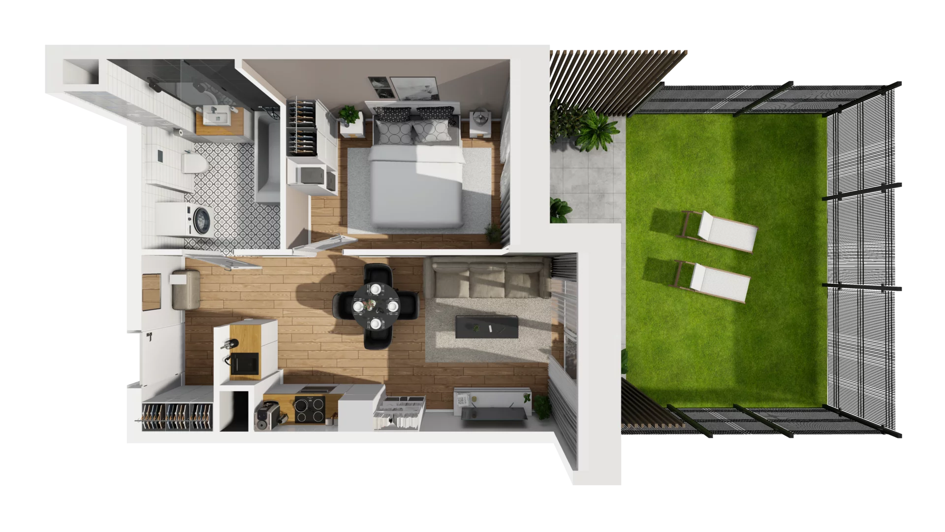 2 pokoje, mieszkanie 37,04 m², parter, oferta nr E/7, Osiedle Synteza bud. E, F, Gdańsk, Piecki-Migowo, Morena, ul. Lema