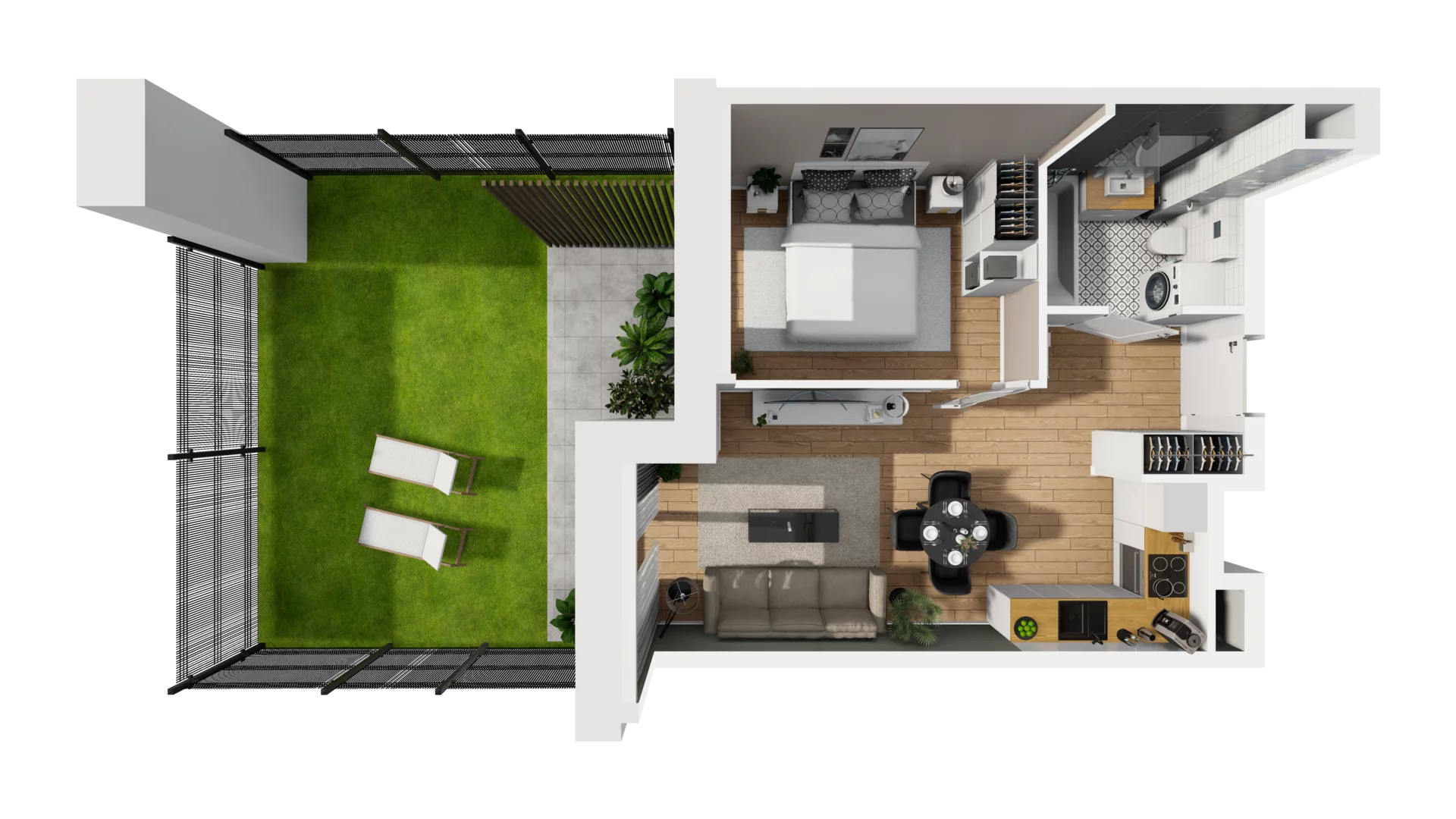 2 pokoje, mieszkanie 38,09 m², parter, oferta nr E/8, Osiedle Synteza bud. E, F, Gdańsk, Piecki-Migowo, Morena, ul. Lema