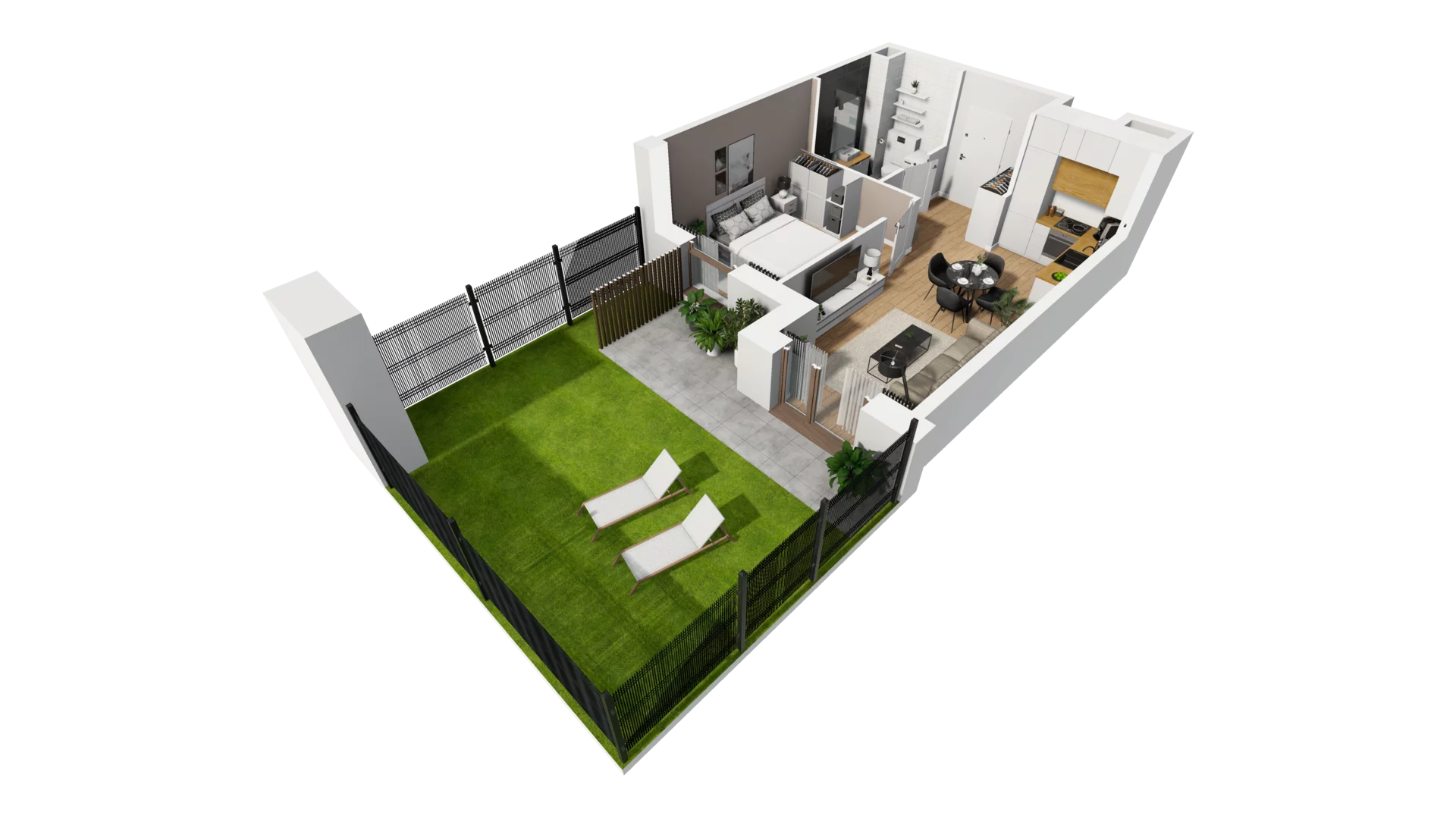 2 pokoje, mieszkanie 38,09 m², parter, oferta nr E/8, Osiedle Synteza bud. E, F, Gdańsk, Piecki-Migowo, Morena, ul. Lema