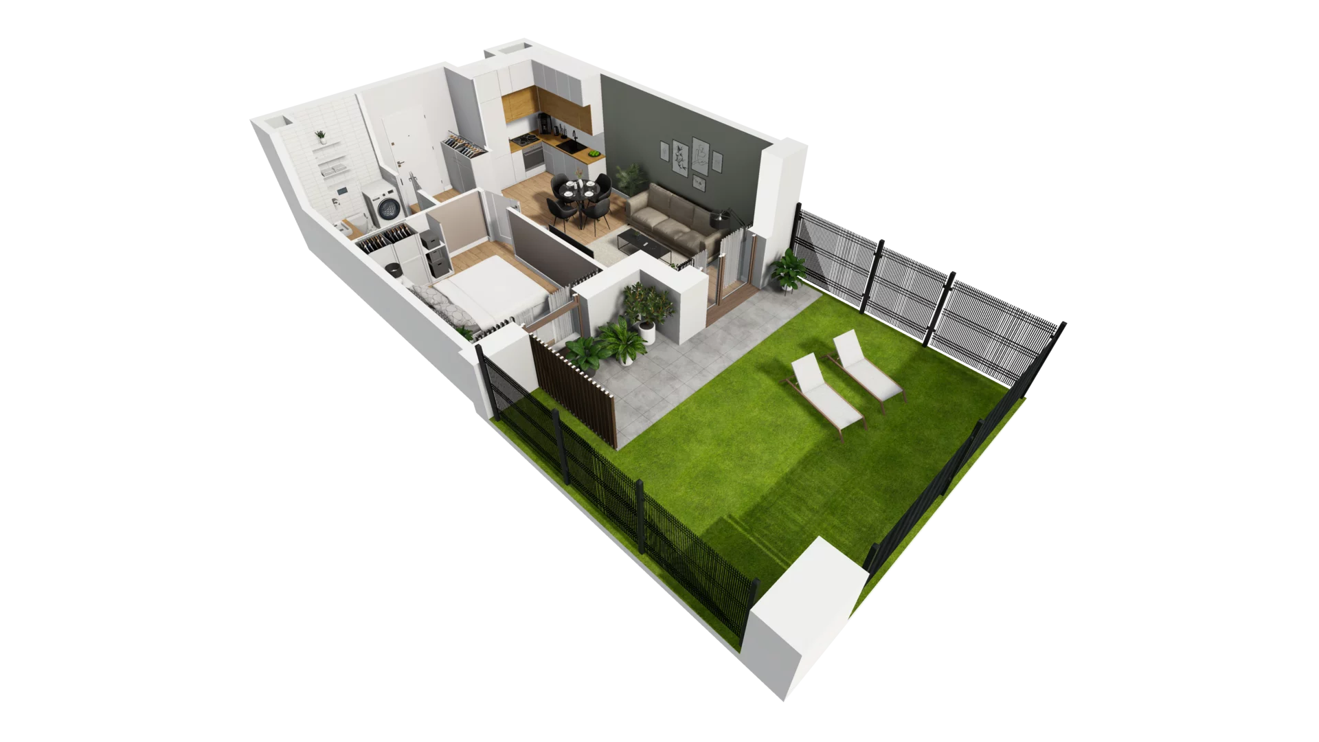 2 pokoje, mieszkanie 38,09 m², parter, oferta nr E/8, Osiedle Synteza bud. E, F, Gdańsk, Piecki-Migowo, Morena, ul. Lema