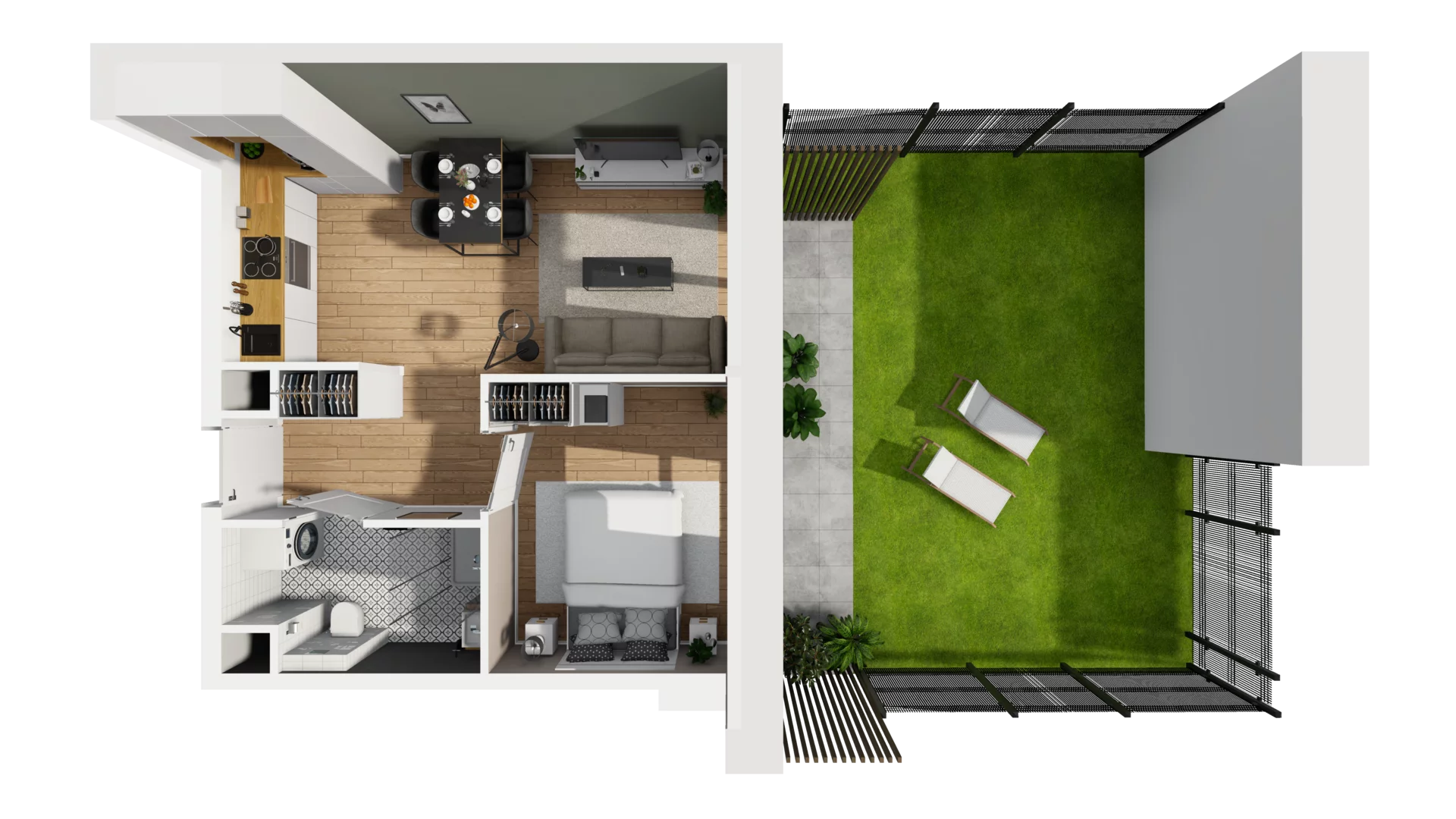 2 pokoje, mieszkanie 40,70 m², parter, oferta nr E/9, Osiedle Synteza bud. E, F, Gdańsk, Piecki-Migowo, Morena, ul. Lema