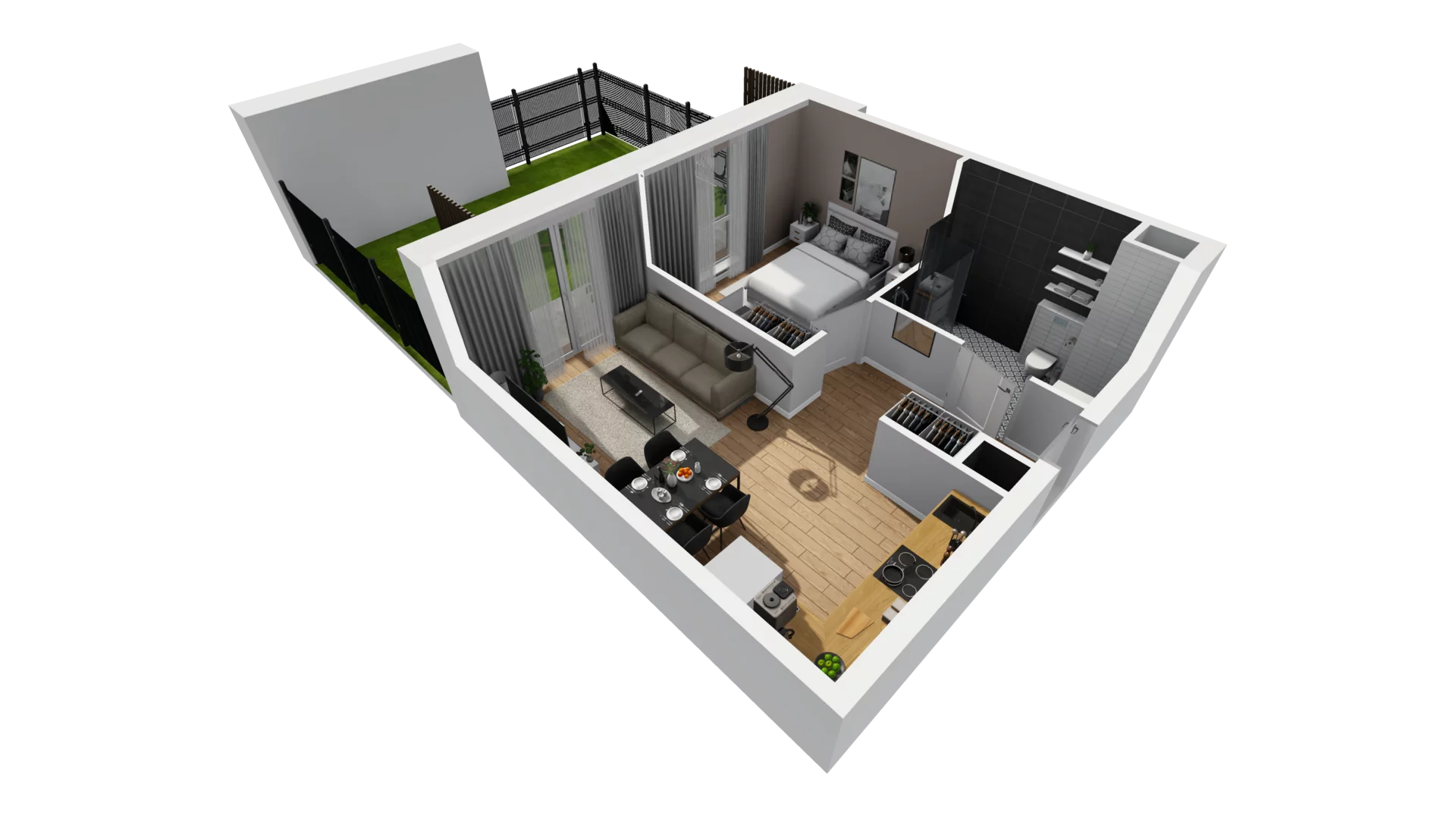 2 pokoje, mieszkanie 40,70 m², parter, oferta nr E/9, Osiedle Synteza bud. E, F, Gdańsk, Piecki-Migowo, Morena, ul. Lema