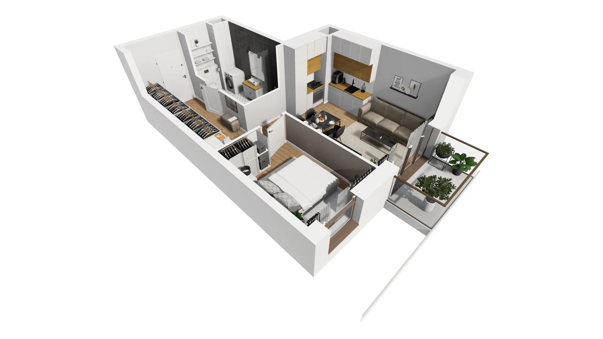 2 pokoje, mieszkanie 39,70 m², piętro 1, oferta nr E/13, Osiedle Synteza bud. E, F, Gdańsk, Piecki-Migowo, Morena, ul. Lema