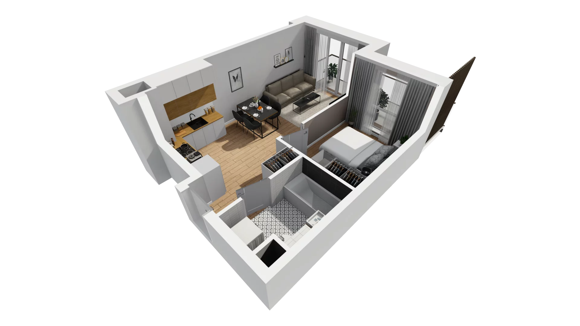 2 pokoje, mieszkanie 36,75 m², piętro 1, oferta nr E/17, Osiedle Synteza bud. E, F, Gdańsk, Piecki-Migowo, Morena, ul. Lema