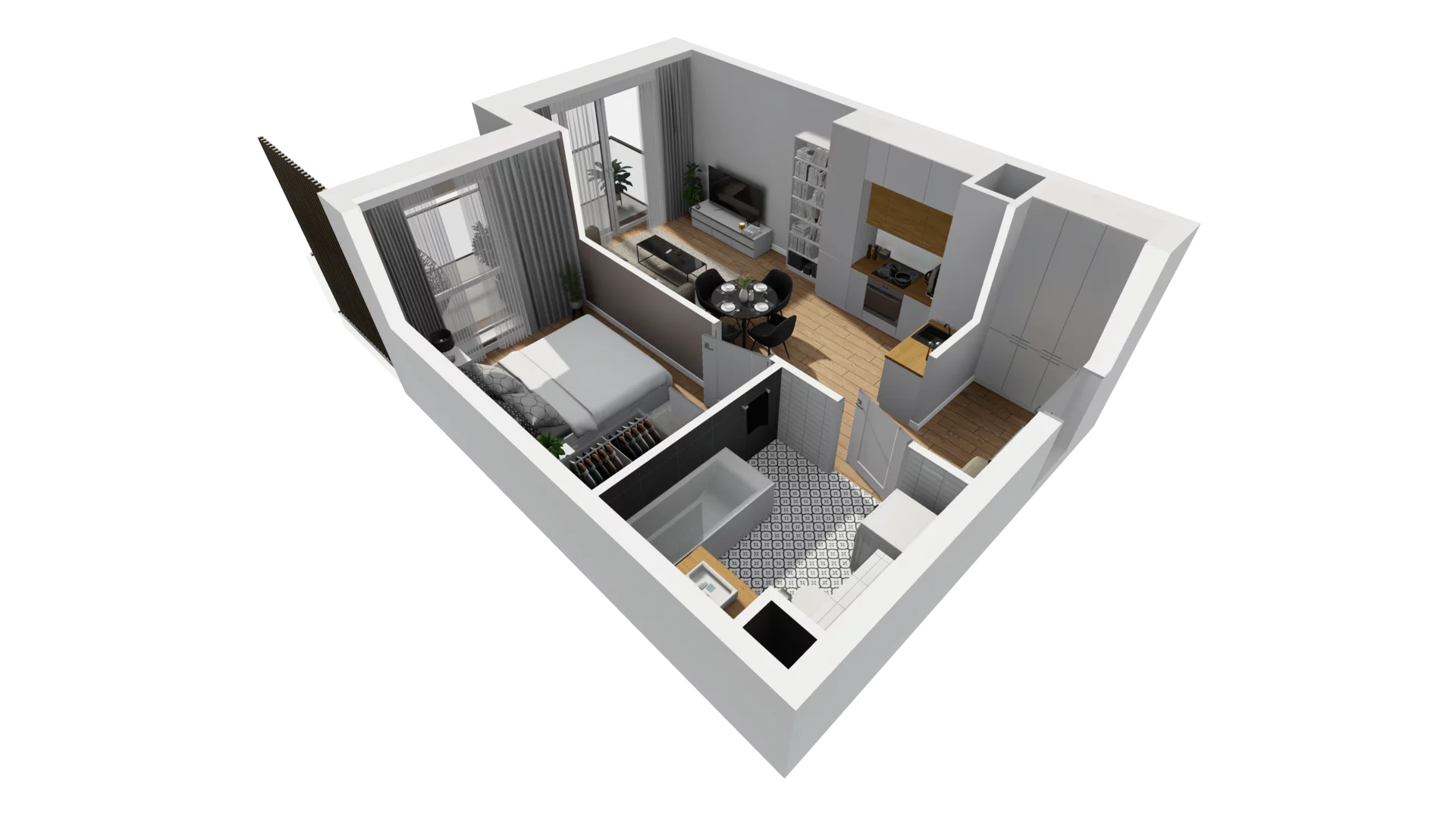 2 pokoje, mieszkanie 37,08 m², piętro 2, oferta nr E/30, Osiedle Synteza bud. E, F, Gdańsk, Piecki-Migowo, Morena, ul. Lema