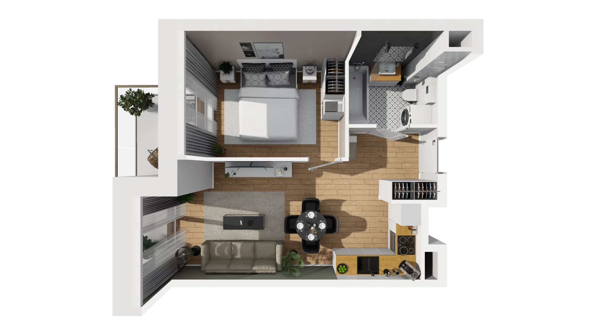 2 pokoje, mieszkanie 38,09 m², piętro 3, oferta nr E/43, Osiedle Synteza bud. E, F, Gdańsk, Piecki-Migowo, Morena, ul. Lema