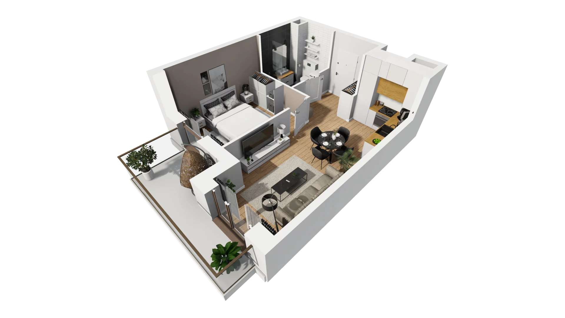 2 pokoje, mieszkanie 38,09 m², piętro 3, oferta nr E/43, Osiedle Synteza bud. E, F, Gdańsk, Piecki-Migowo, Morena, ul. Lema