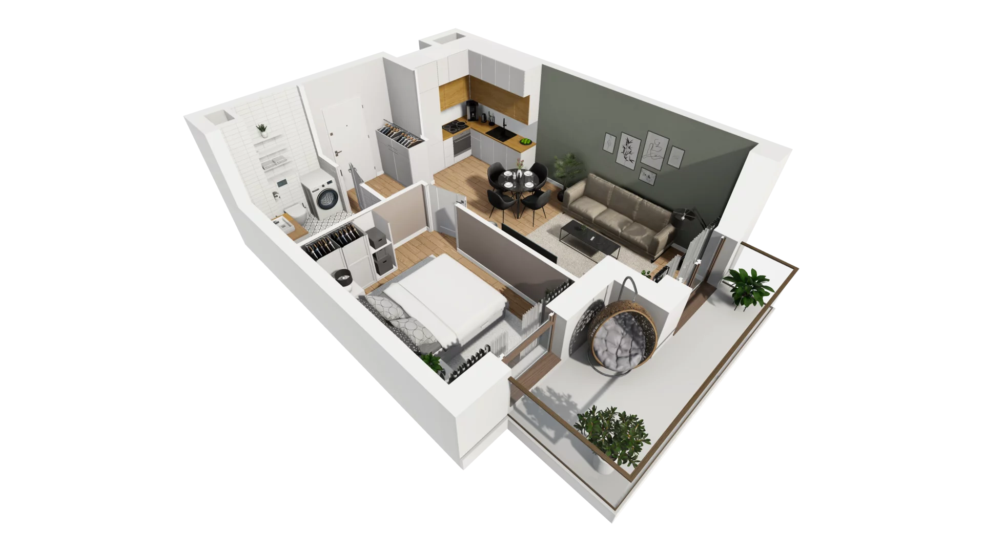 2 pokoje, mieszkanie 38,09 m², piętro 3, oferta nr E/43, Osiedle Synteza bud. E, F, Gdańsk, Piecki-Migowo, Morena, ul. Lema