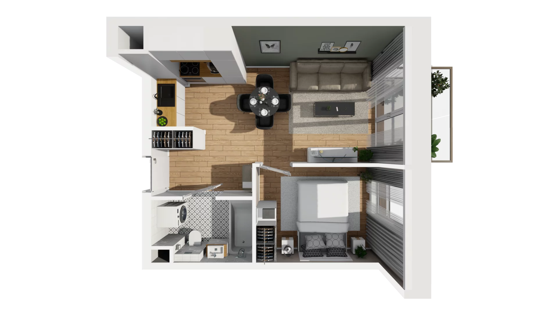 2 pokoje, mieszkanie 34,03 m², piętro 4, oferta nr E/52, Osiedle Synteza bud. E, F, Gdańsk, Piecki-Migowo, Morena, ul. Lema