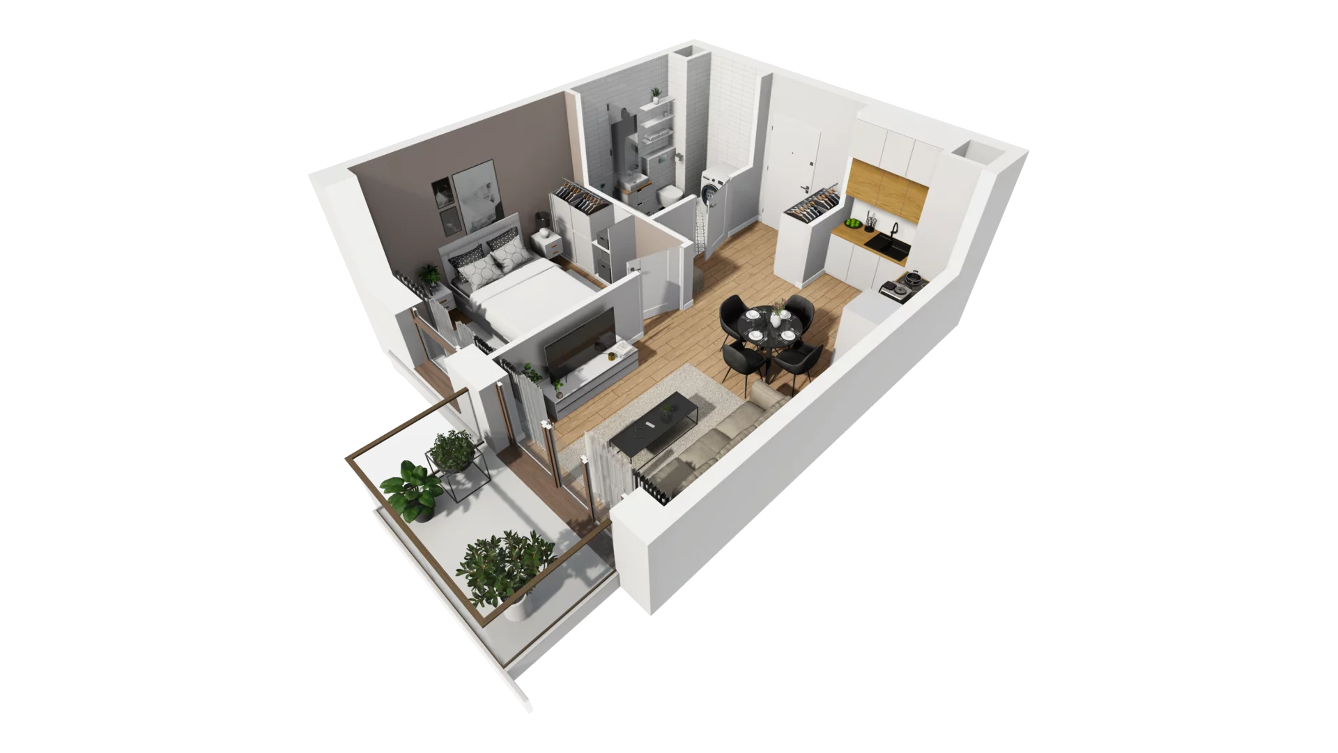 2 pokoje, mieszkanie 34,03 m², piętro 4, oferta nr E/52, Osiedle Synteza bud. E, F, Gdańsk, Piecki-Migowo, Morena, ul. Lema