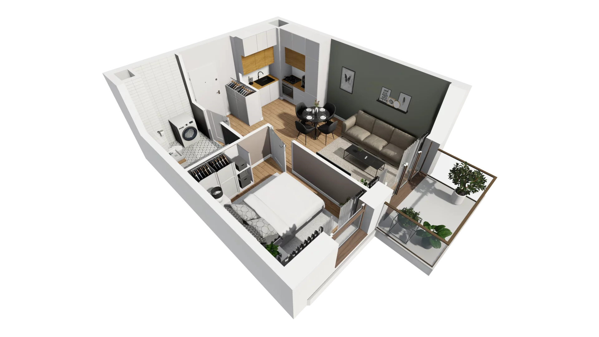 2 pokoje, mieszkanie 34,03 m², piętro 4, oferta nr E/52, Osiedle Synteza bud. E, F, Gdańsk, Piecki-Migowo, Morena, ul. Lema