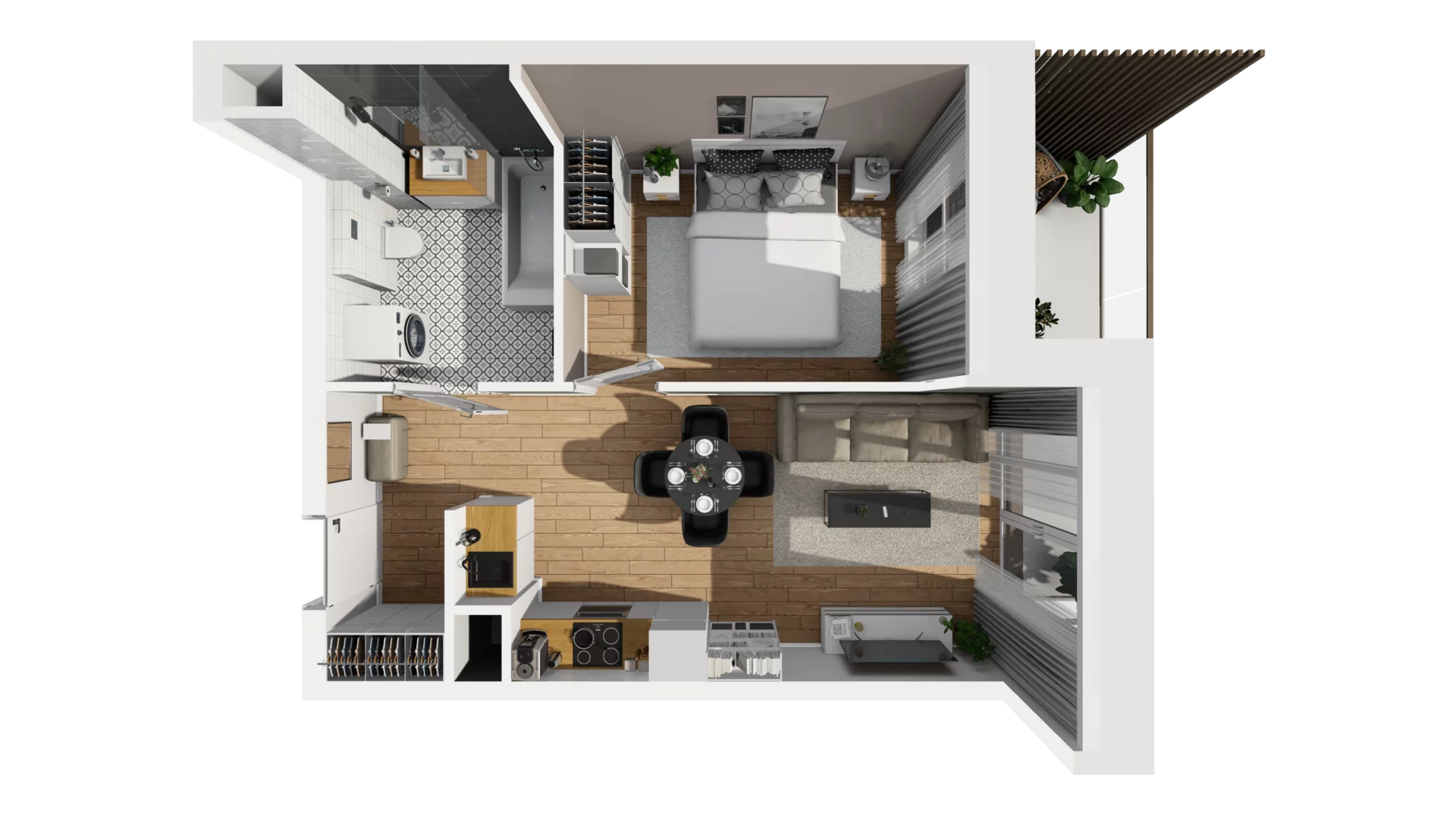 2 pokoje, mieszkanie 37,08 m², piętro 5, oferta nr E/65, Osiedle Synteza bud. E, F, Gdańsk, Piecki-Migowo, Morena, ul. Lema