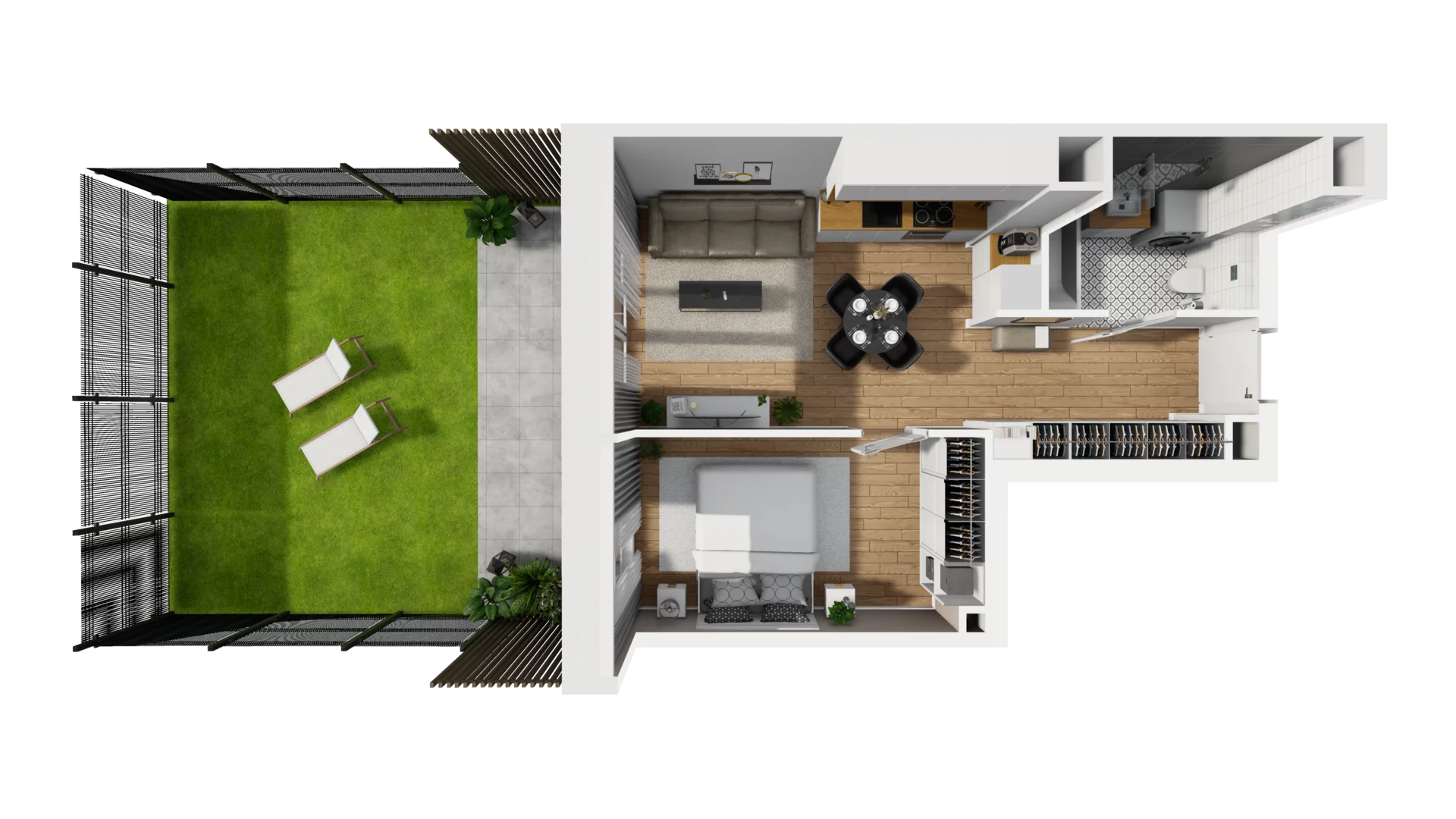 2 pokoje, mieszkanie 39,56 m², parter, oferta nr F/2, Osiedle Synteza bud. E, F, Gdańsk, Piecki-Migowo, Morena, ul. Lema