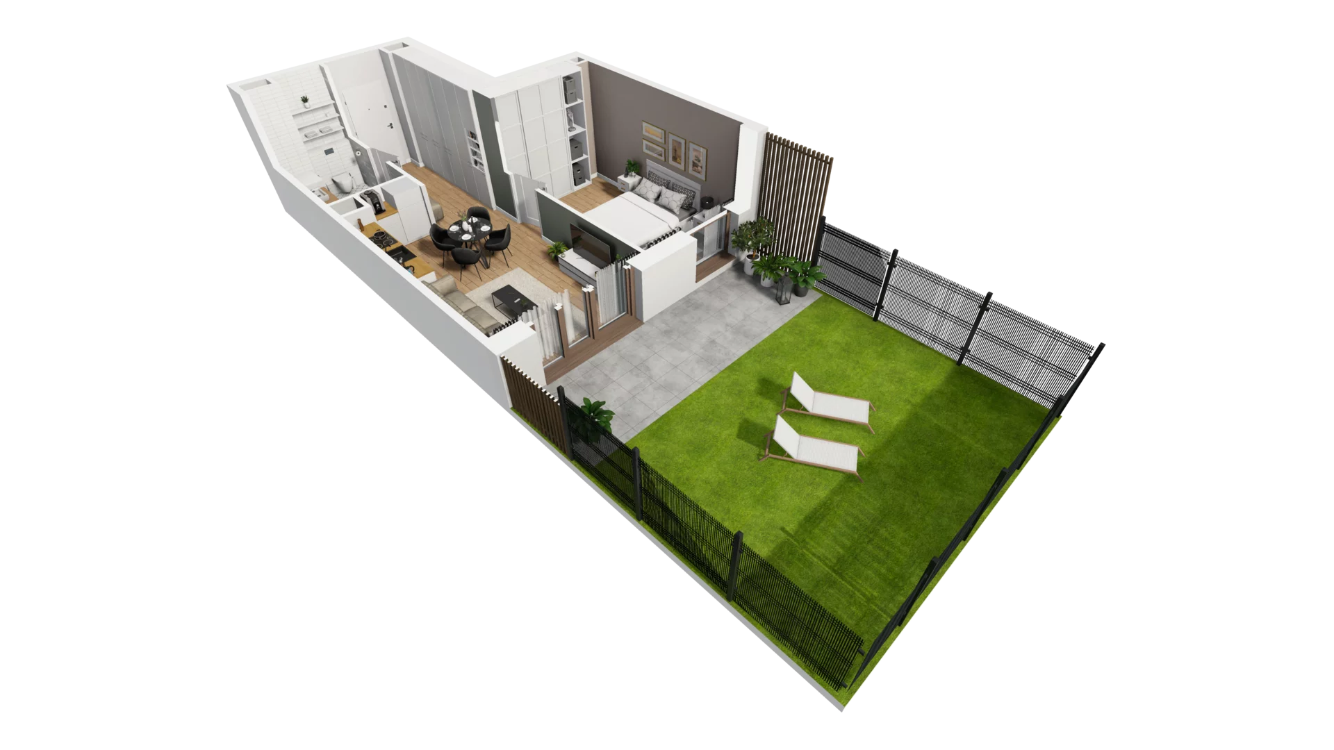 2 pokoje, mieszkanie 39,56 m², parter, oferta nr F/2, Osiedle Synteza bud. E, F, Gdańsk, Piecki-Migowo, Morena, ul. Lema