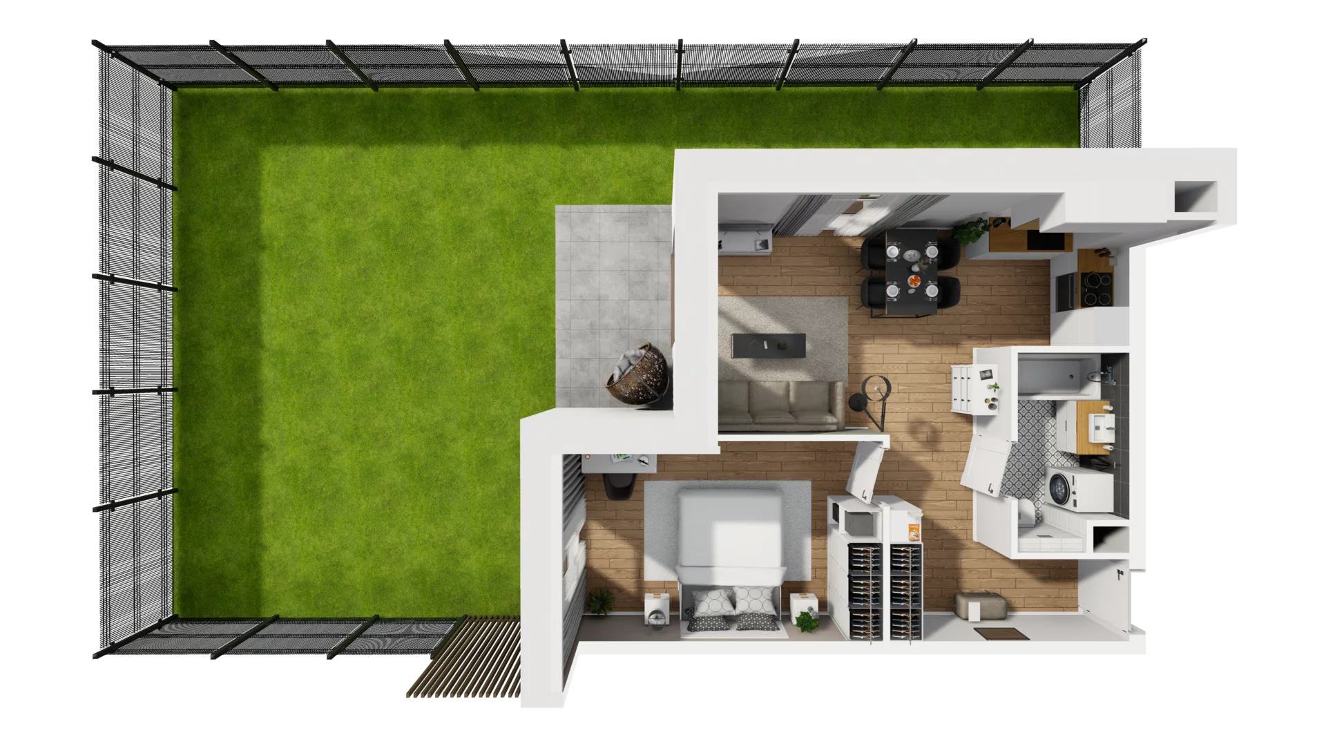 2 pokoje, mieszkanie 45,46 m², parter, oferta nr F/3, Osiedle Synteza bud. E, F, Gdańsk, Piecki-Migowo, Morena, ul. Lema