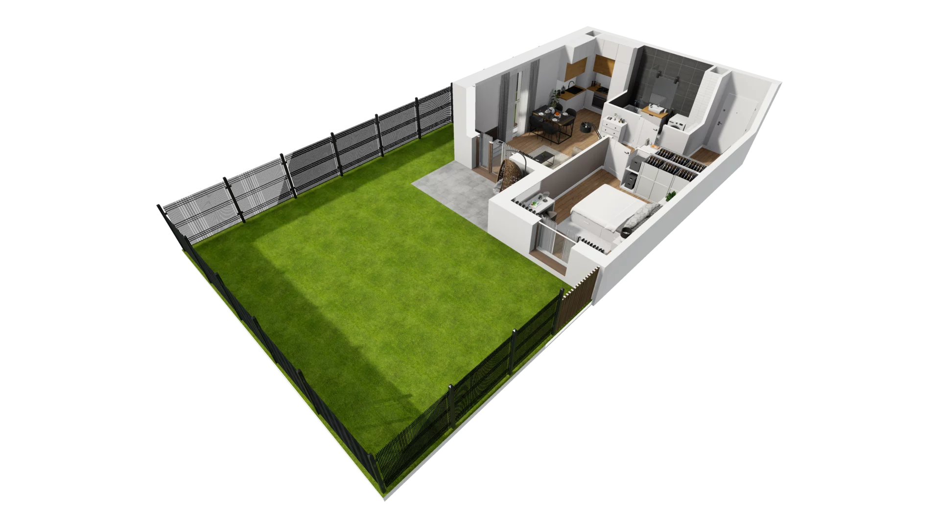 2 pokoje, mieszkanie 45,46 m², parter, oferta nr F/3, Osiedle Synteza bud. E, F, Gdańsk, Piecki-Migowo, Morena, ul. Lema