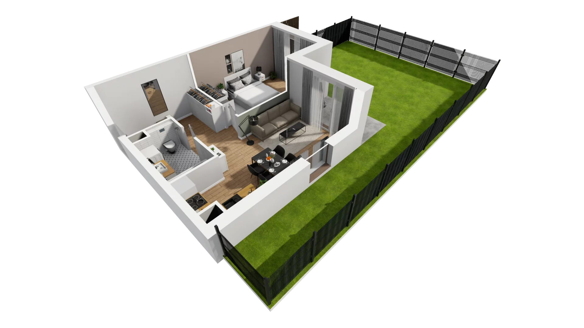 2 pokoje, mieszkanie 45,46 m², parter, oferta nr F/3, Osiedle Synteza bud. E, F, Gdańsk, Piecki-Migowo, Morena, ul. Lema