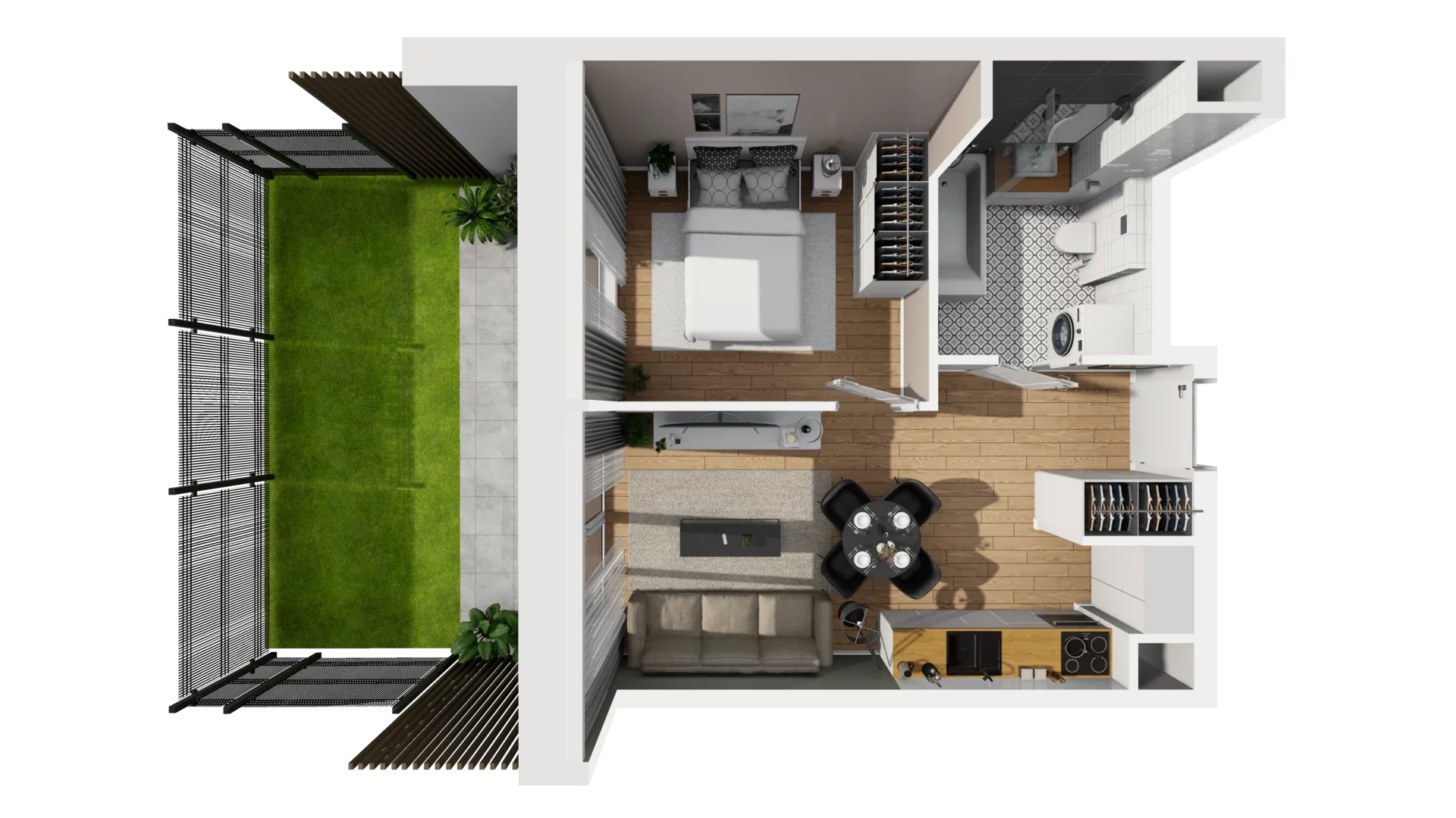 2 pokoje, mieszkanie 34,69 m², parter, oferta nr F/5, Osiedle Synteza bud. E, F, Gdańsk, Piecki-Migowo, Morena, ul. Lema