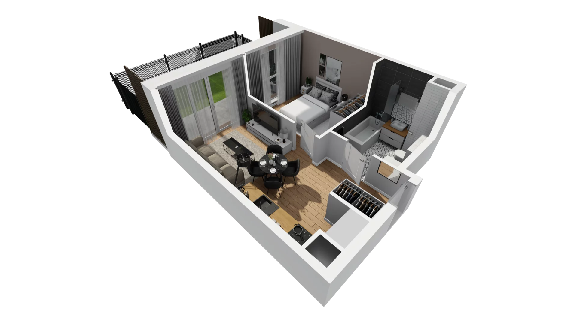 2 pokoje, mieszkanie 34,69 m², parter, oferta nr F/5, Osiedle Synteza bud. E, F, Gdańsk, Piecki-Migowo, Morena, ul. Lema