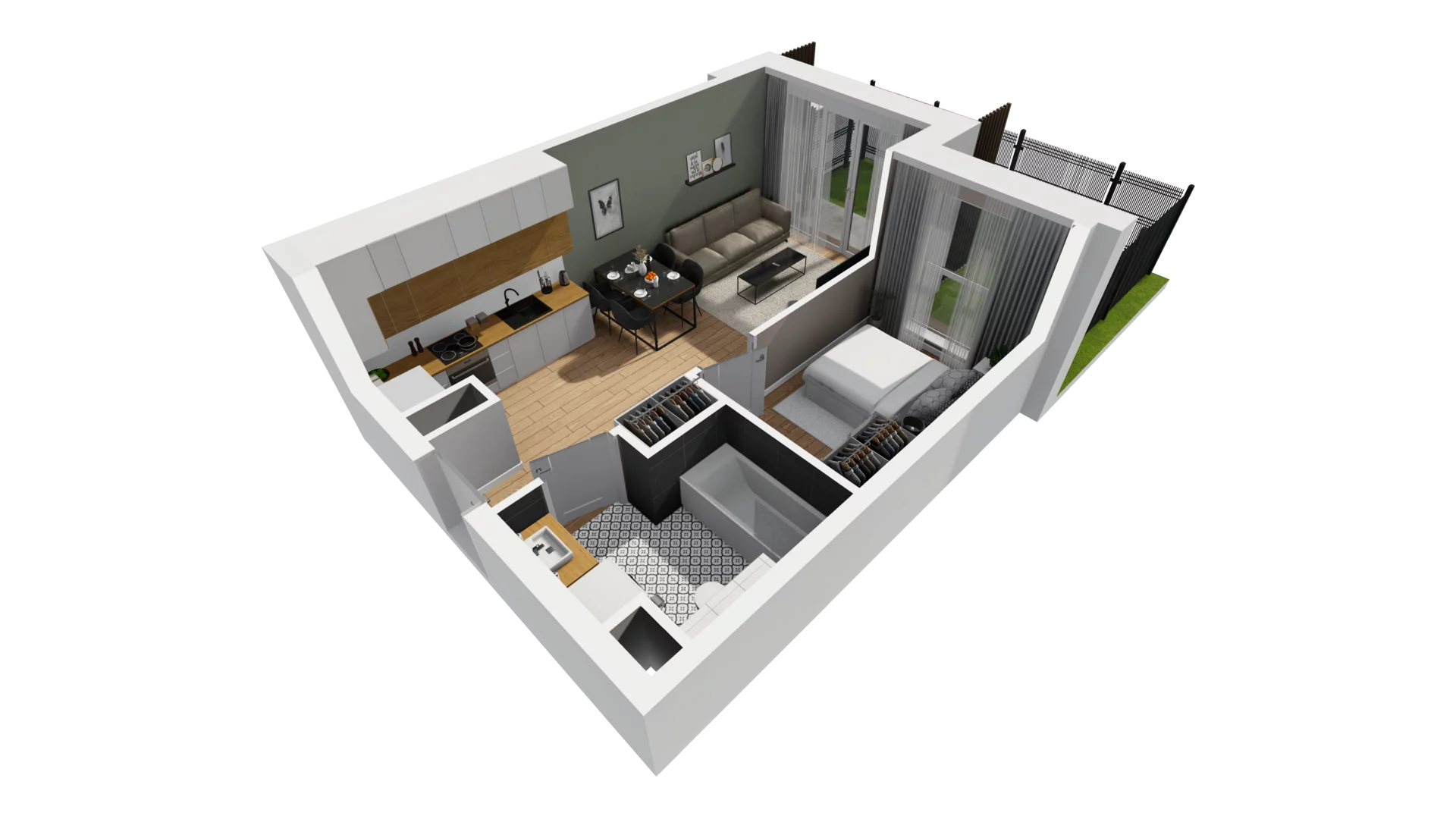 2 pokoje, mieszkanie 35,53 m², parter, oferta nr F/6, Osiedle Synteza bud. E, F, Gdańsk, Piecki-Migowo, Morena, ul. Lema