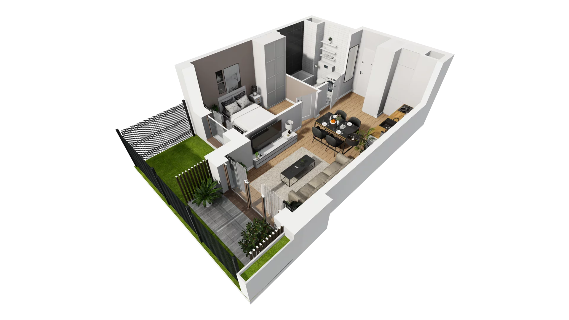 2 pokoje, mieszkanie 34,57 m², parter, oferta nr F/7, Osiedle Synteza bud. E, F, Gdańsk, Piecki-Migowo, Morena, ul. Lema