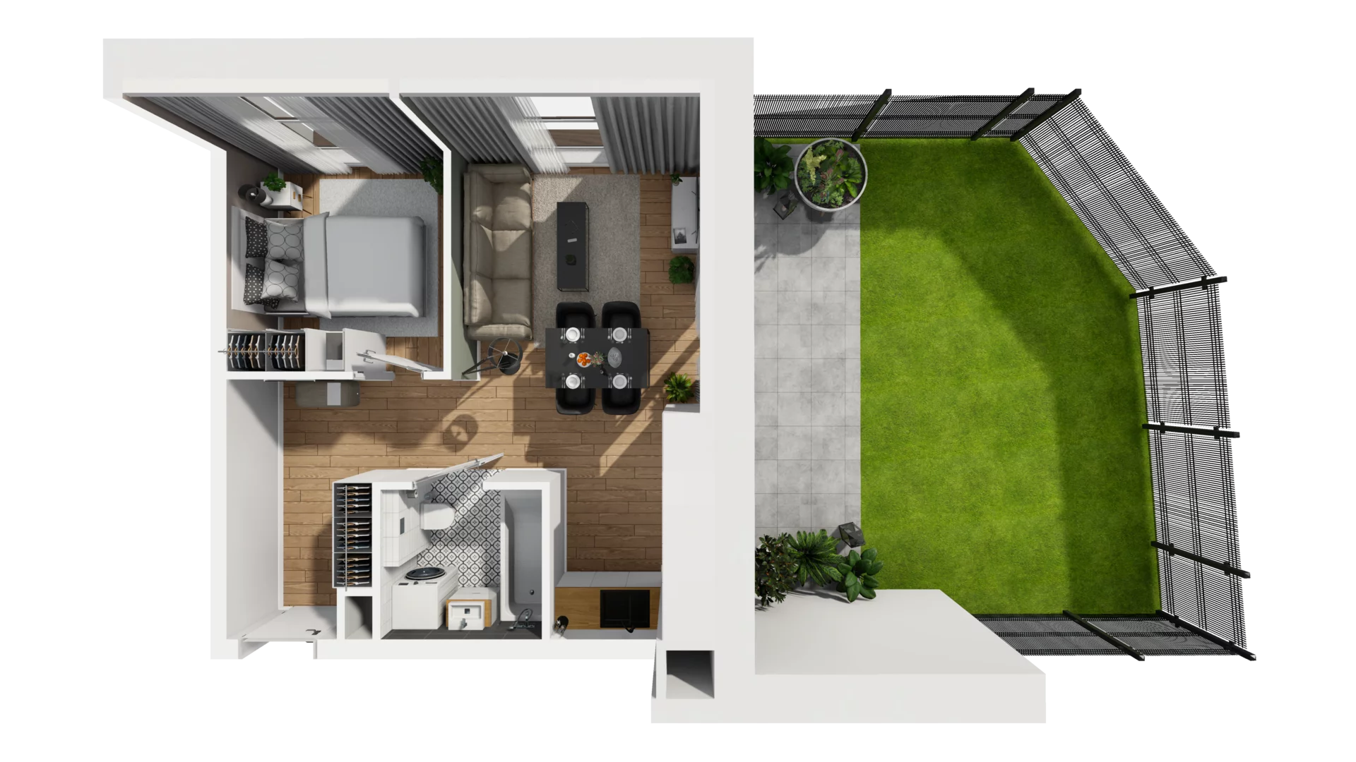 2 pokoje, mieszkanie 35,78 m², parter, oferta nr F/8, Osiedle Synteza bud. E, F, Gdańsk, Piecki-Migowo, Morena, ul. Lema