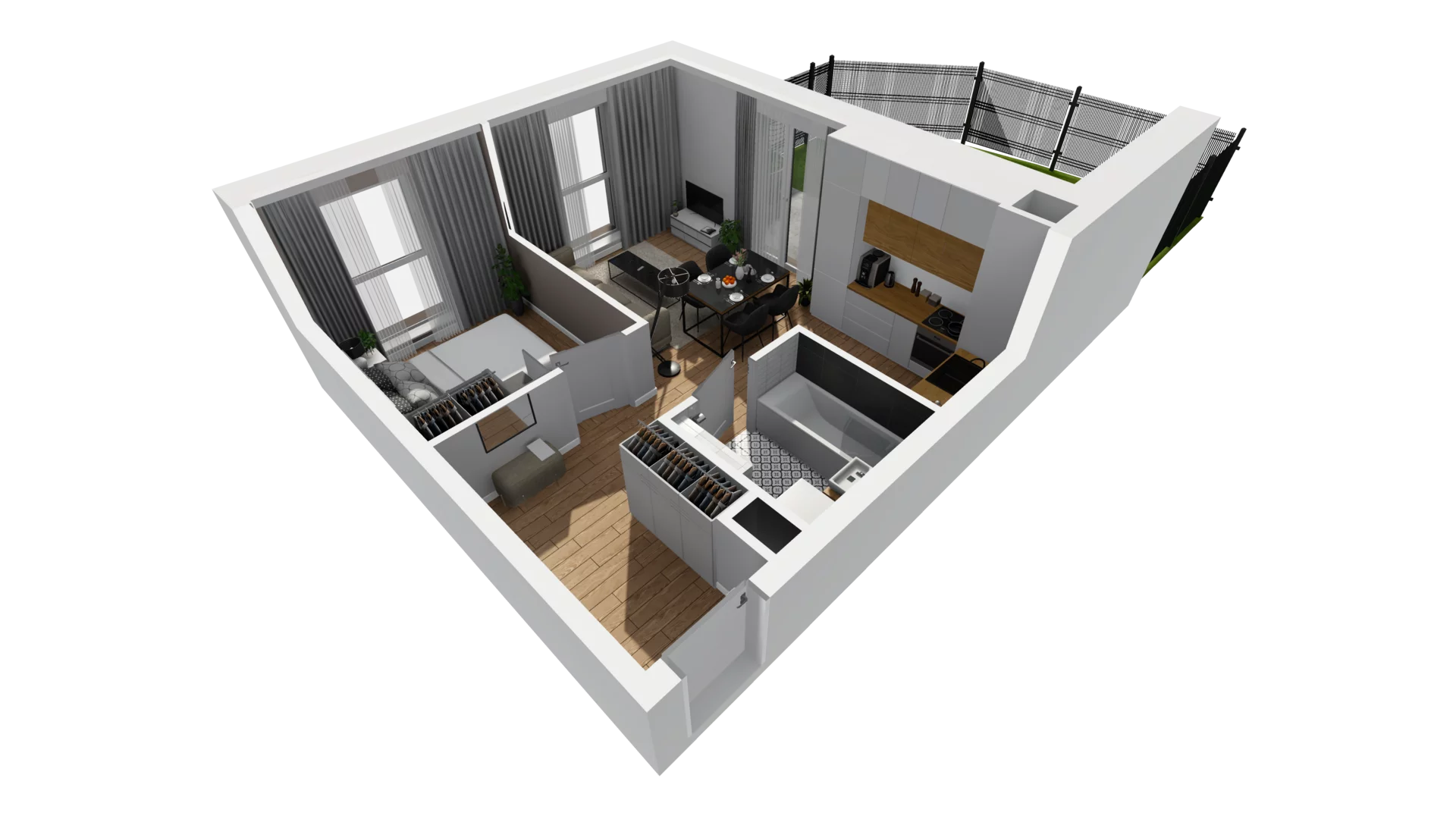 2 pokoje, mieszkanie 35,78 m², parter, oferta nr F/8, Osiedle Synteza bud. E, F, Gdańsk, Piecki-Migowo, Morena, ul. Lema