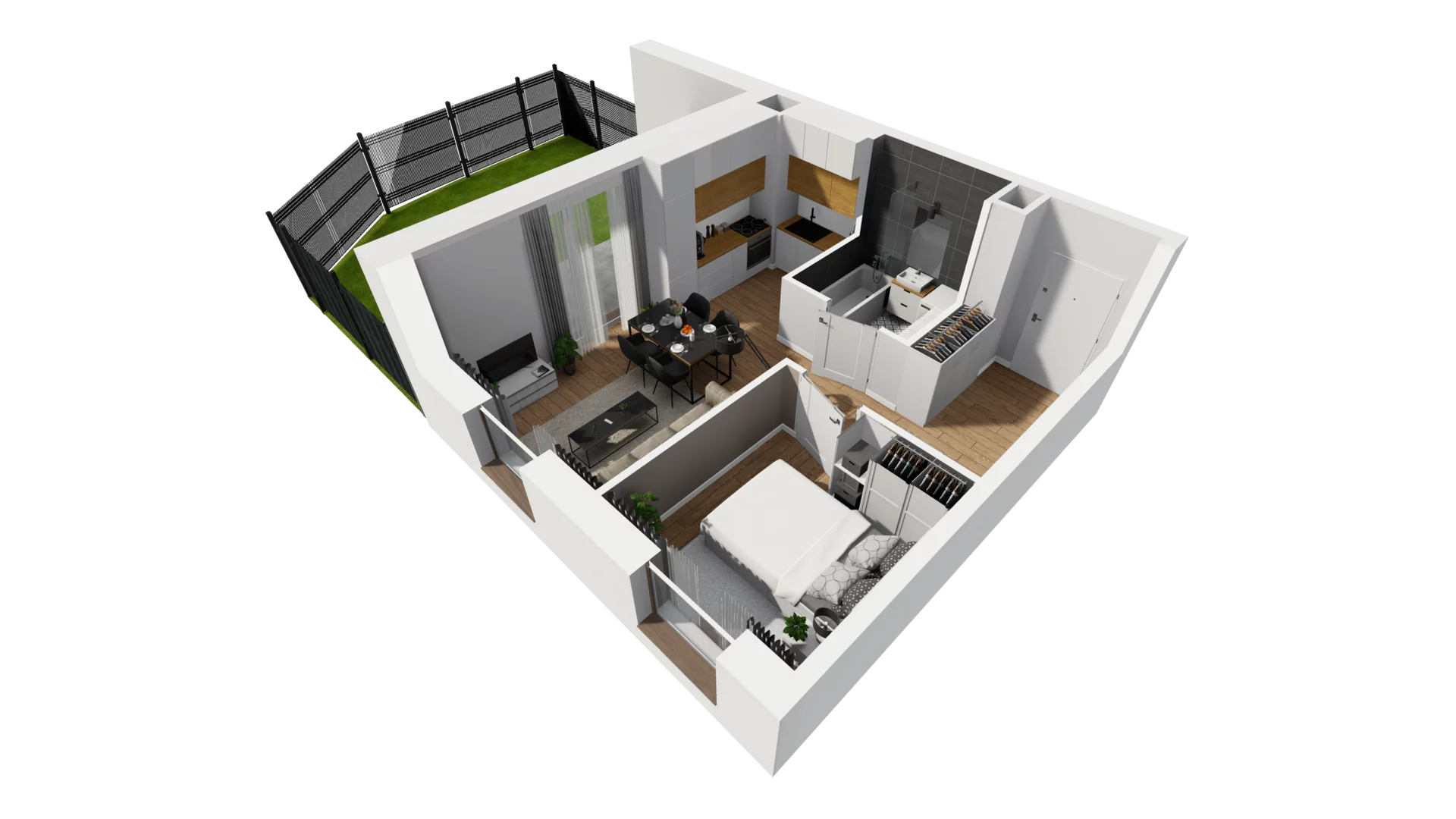 2 pokoje, mieszkanie 35,78 m², parter, oferta nr F/8, Osiedle Synteza bud. E, F, Gdańsk, Piecki-Migowo, Morena, ul. Lema