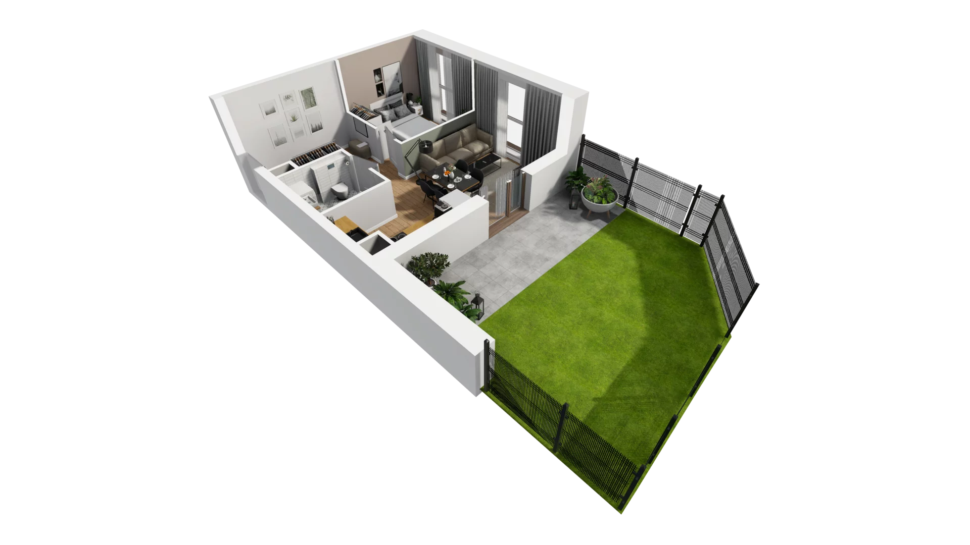 2 pokoje, mieszkanie 35,78 m², parter, oferta nr F/8, Osiedle Synteza bud. E, F, Gdańsk, Piecki-Migowo, Morena, ul. Lema