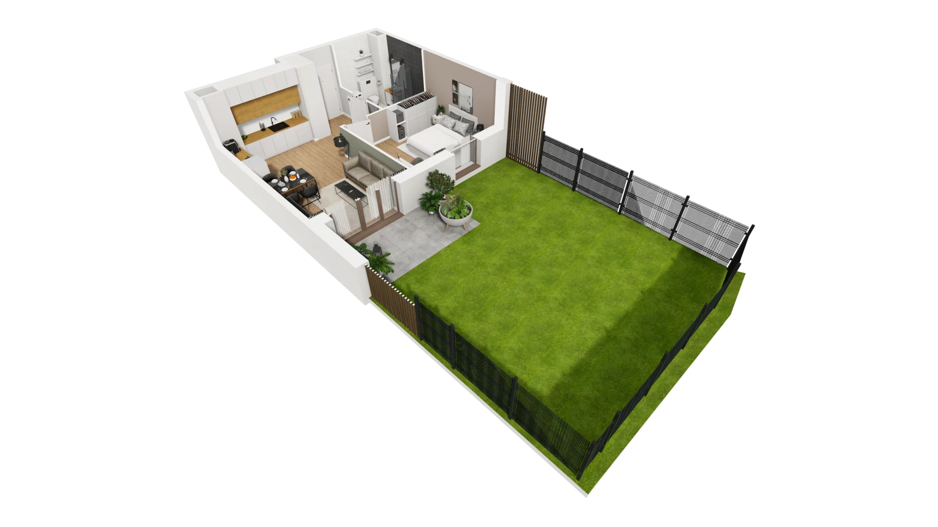 2 pokoje, mieszkanie 43,57 m², parter, oferta nr F/10, Osiedle Synteza bud. E, F, Gdańsk, Piecki-Migowo, Morena, ul. Lema