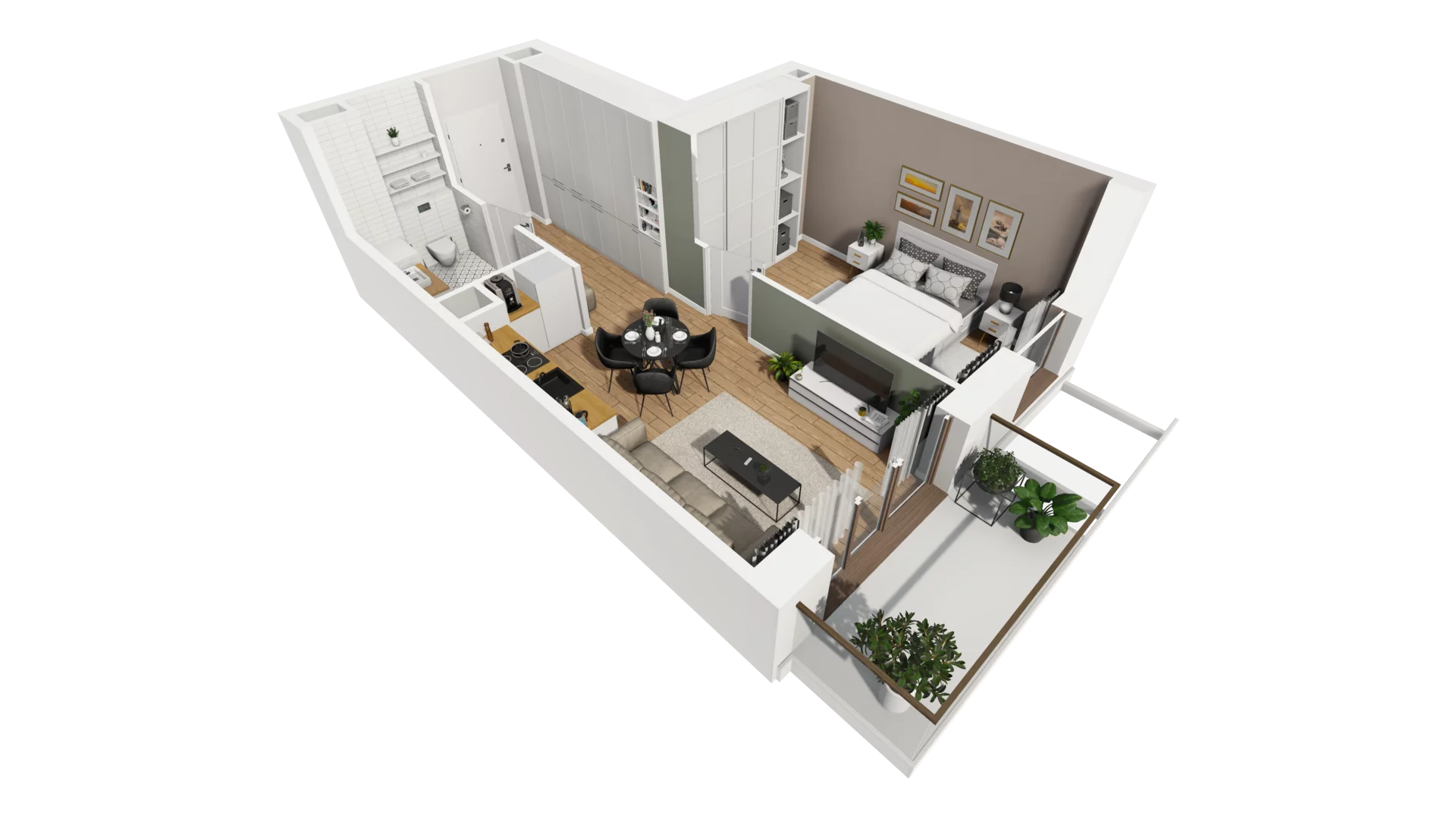 2 pokoje, mieszkanie 39,56 m², piętro 1, oferta nr F/12, Osiedle Synteza bud. E, F, Gdańsk, Piecki-Migowo, Morena, ul. Lema