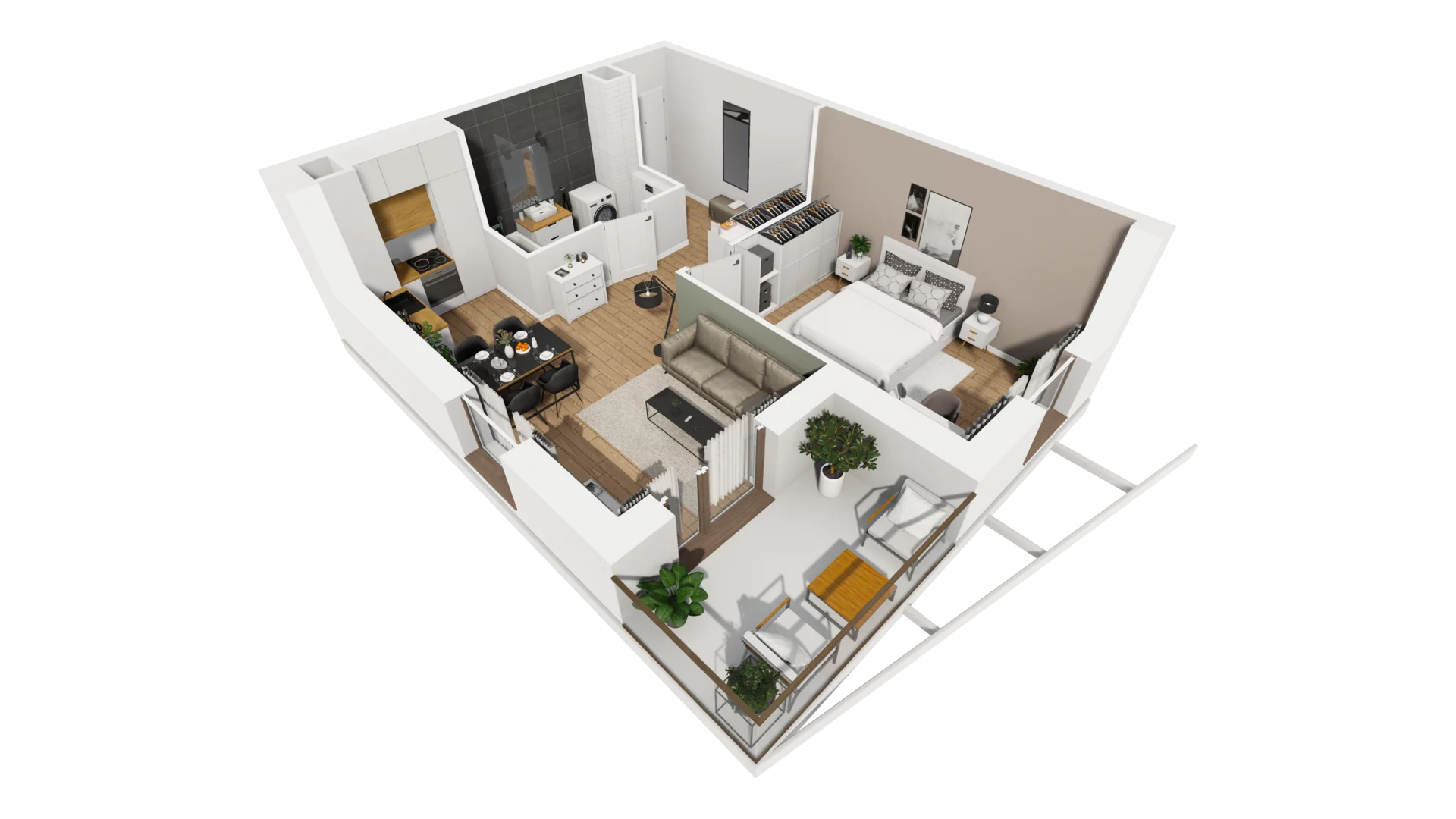 2 pokoje, mieszkanie 45,46 m², piętro 2, oferta nr F/24, Osiedle Synteza bud. E, F, Gdańsk, Piecki-Migowo, Morena, ul. Lema