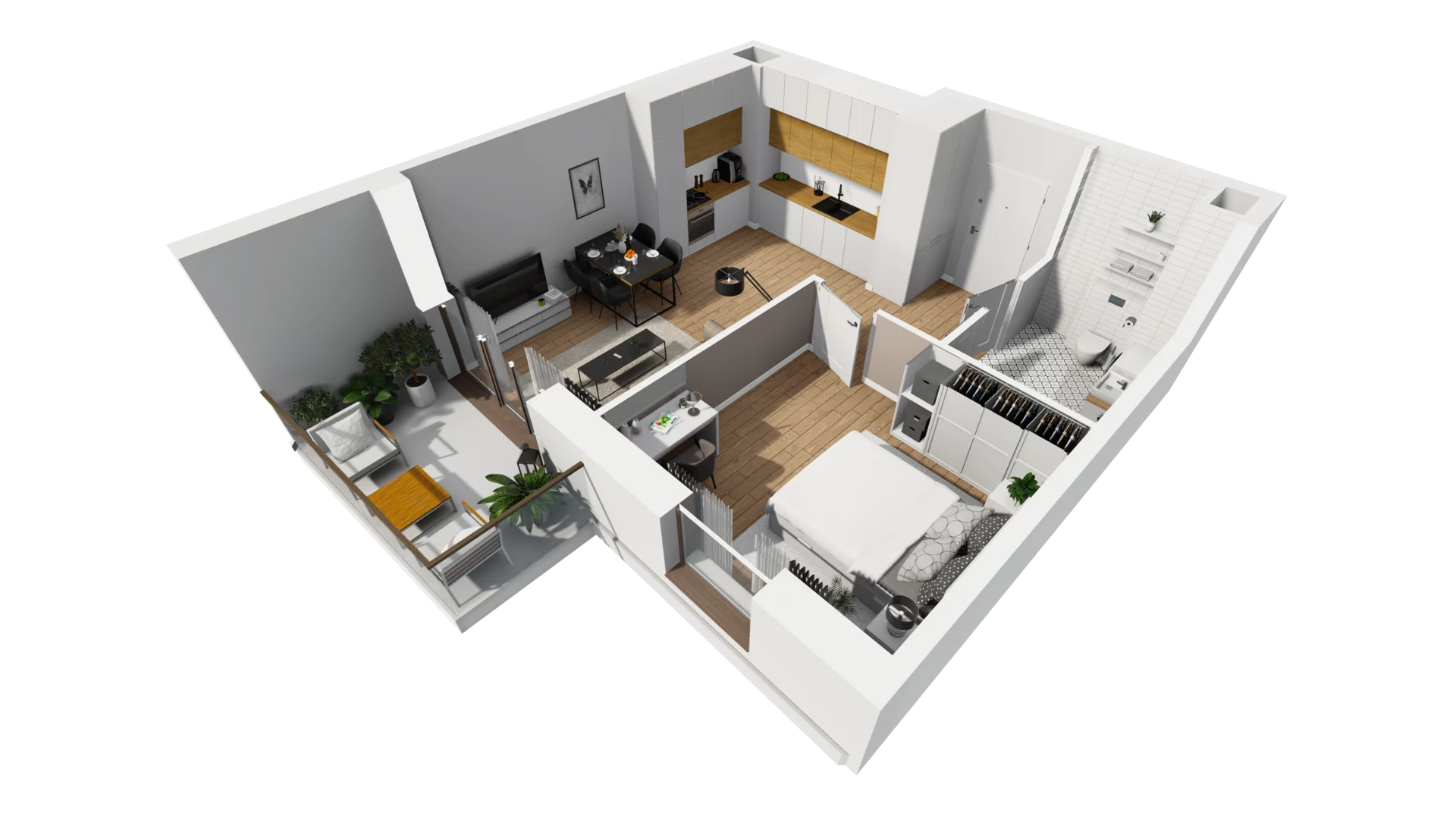 2 pokoje, mieszkanie 43,58 m², piętro 2, oferta nr F/32, Osiedle Synteza bud. E, F, Gdańsk, Piecki-Migowo, Morena, ul. Lema