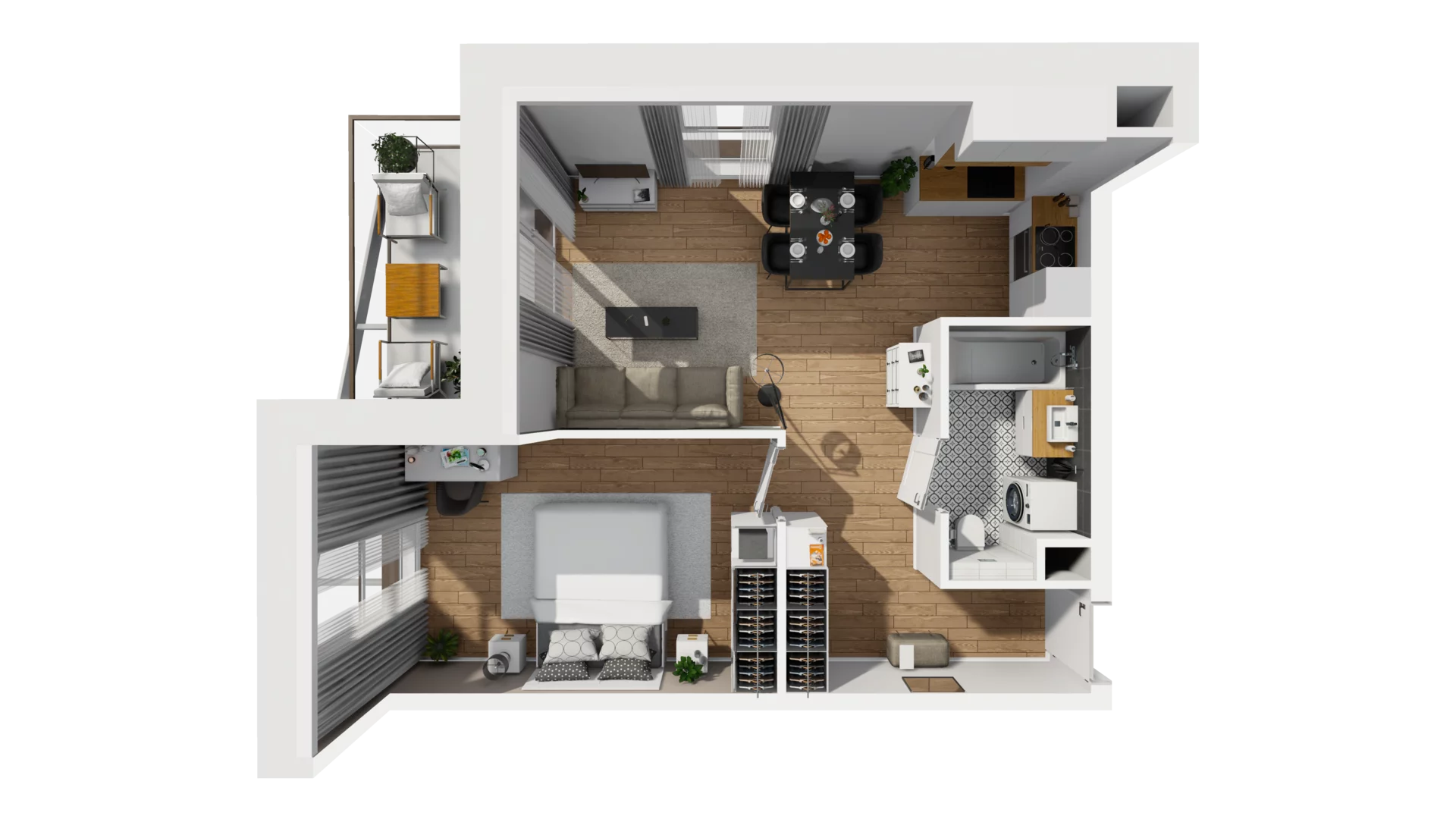 2 pokoje, mieszkanie 45,46 m², piętro 3, oferta nr F/35, Osiedle Synteza bud. E, F, Gdańsk, Piecki-Migowo, Morena, ul. Lema