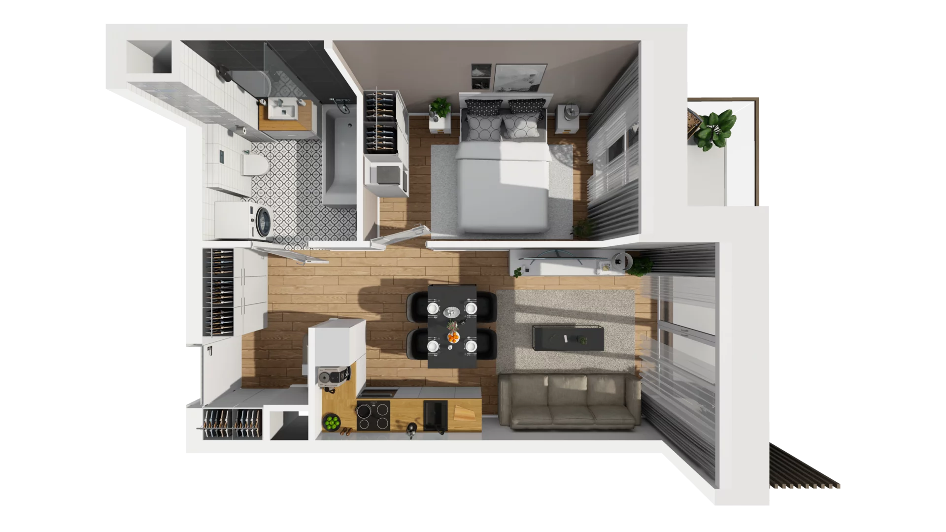 2 pokoje, mieszkanie 35,04 m², piętro 4, oferta nr F/50, Osiedle Synteza bud. E, F, Gdańsk, Piecki-Migowo, Morena, ul. Lema