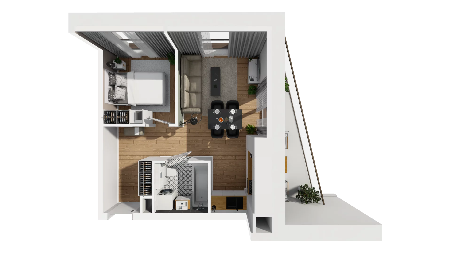 2 pokoje, mieszkanie 35,78 m², piętro 4, oferta nr F/52, Osiedle Synteza bud. E, F, Gdańsk, Piecki-Migowo, Morena, ul. Lema